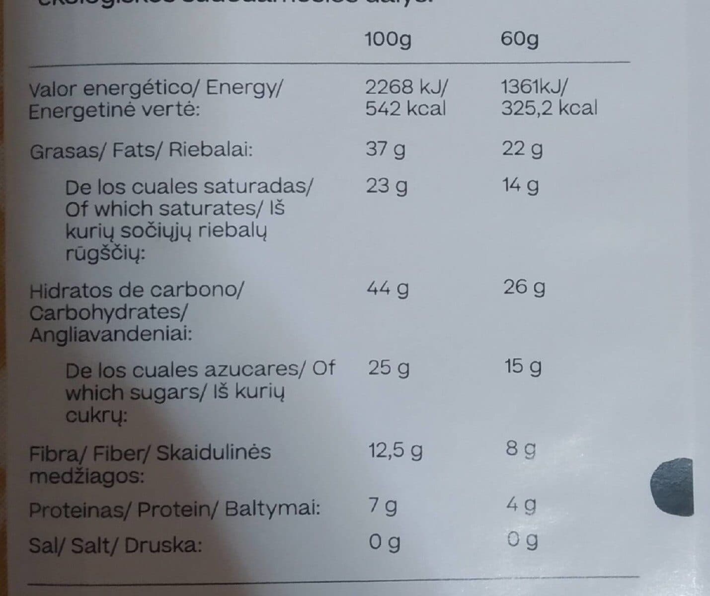Open Food Facts Chocolate endulzado con dátiles packshot
