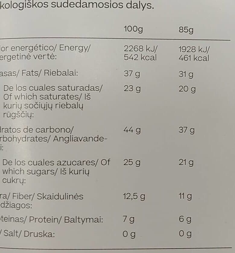 Open Food Facts chocolate con canela packshot