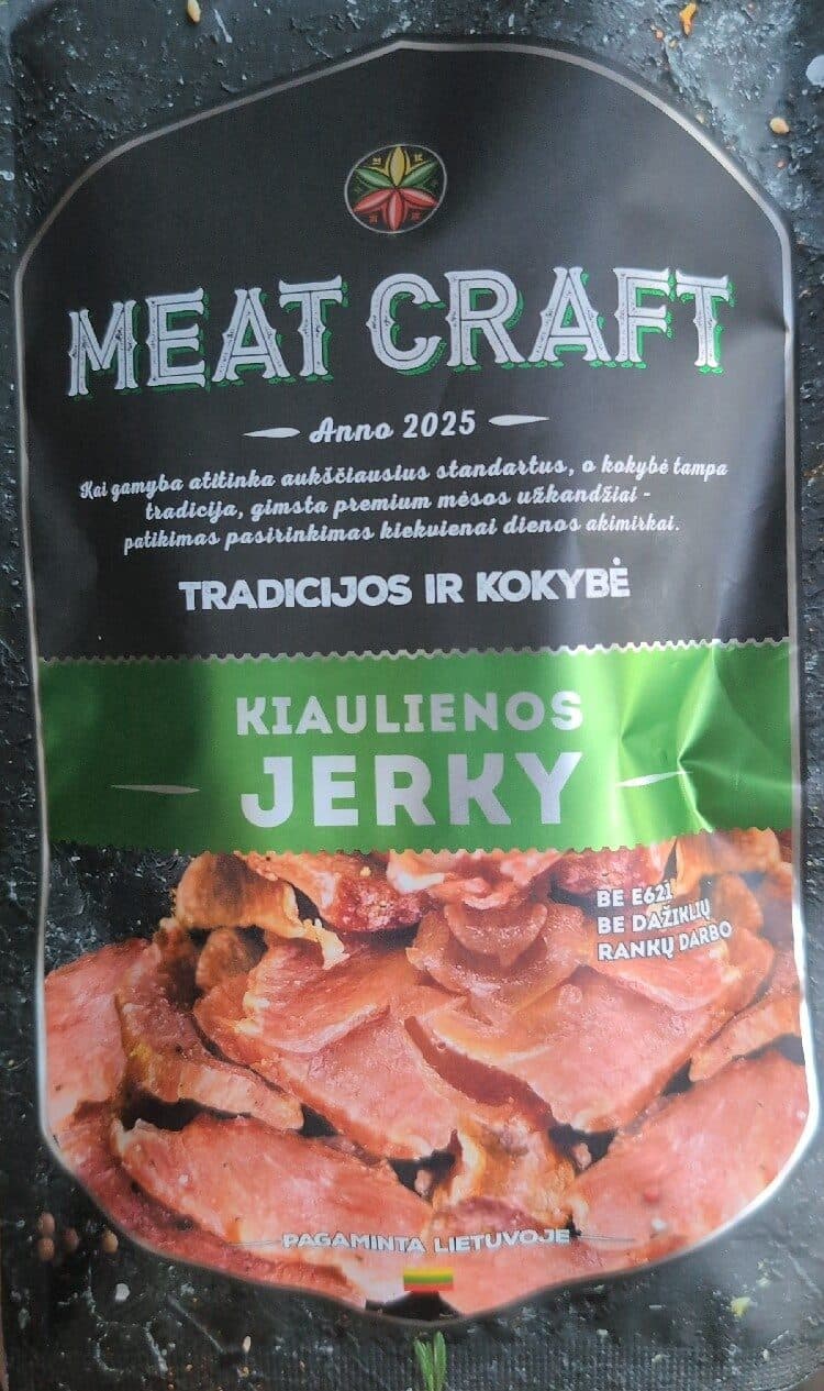 Meat Craft Kiaulienos Jerky packshot