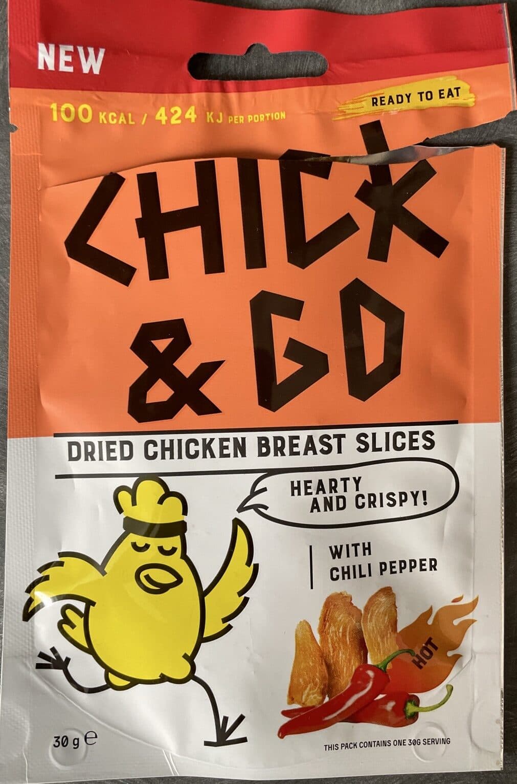 Chick & Go Dried Chicken Breast Slices With Chilli Pepper packshot