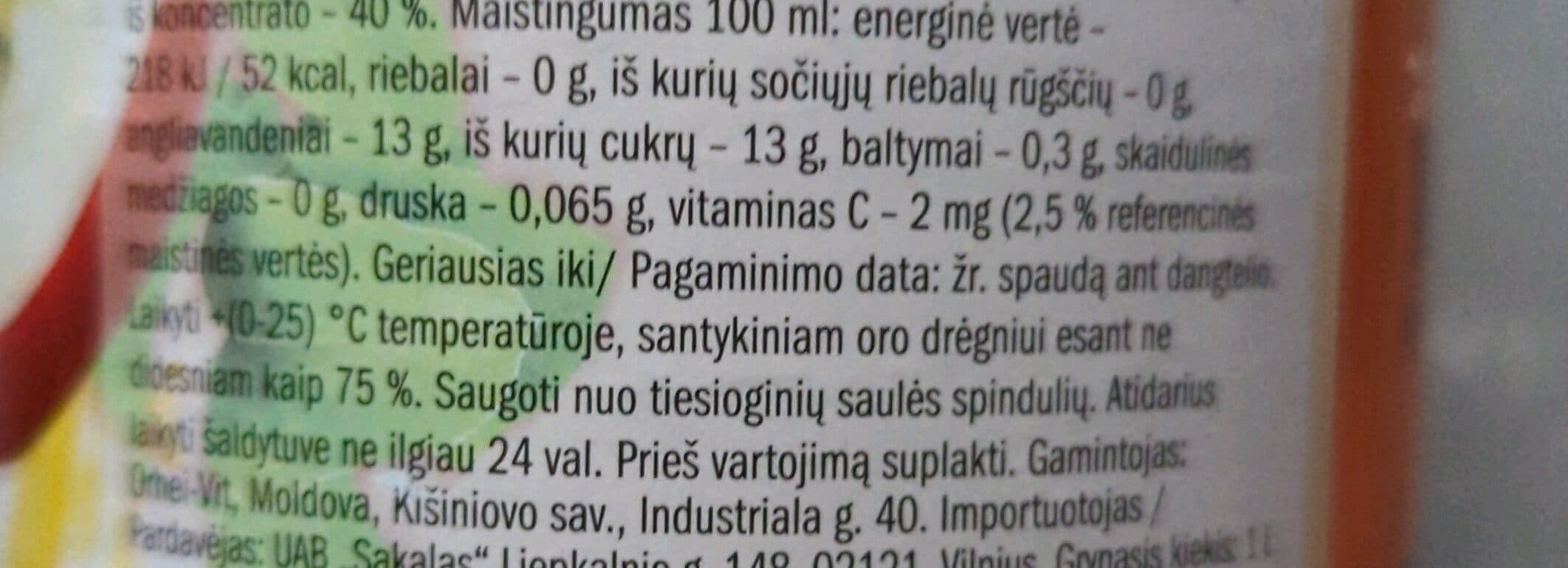 vita Obuolių - vynuogių sultys iš koncentrato packshot