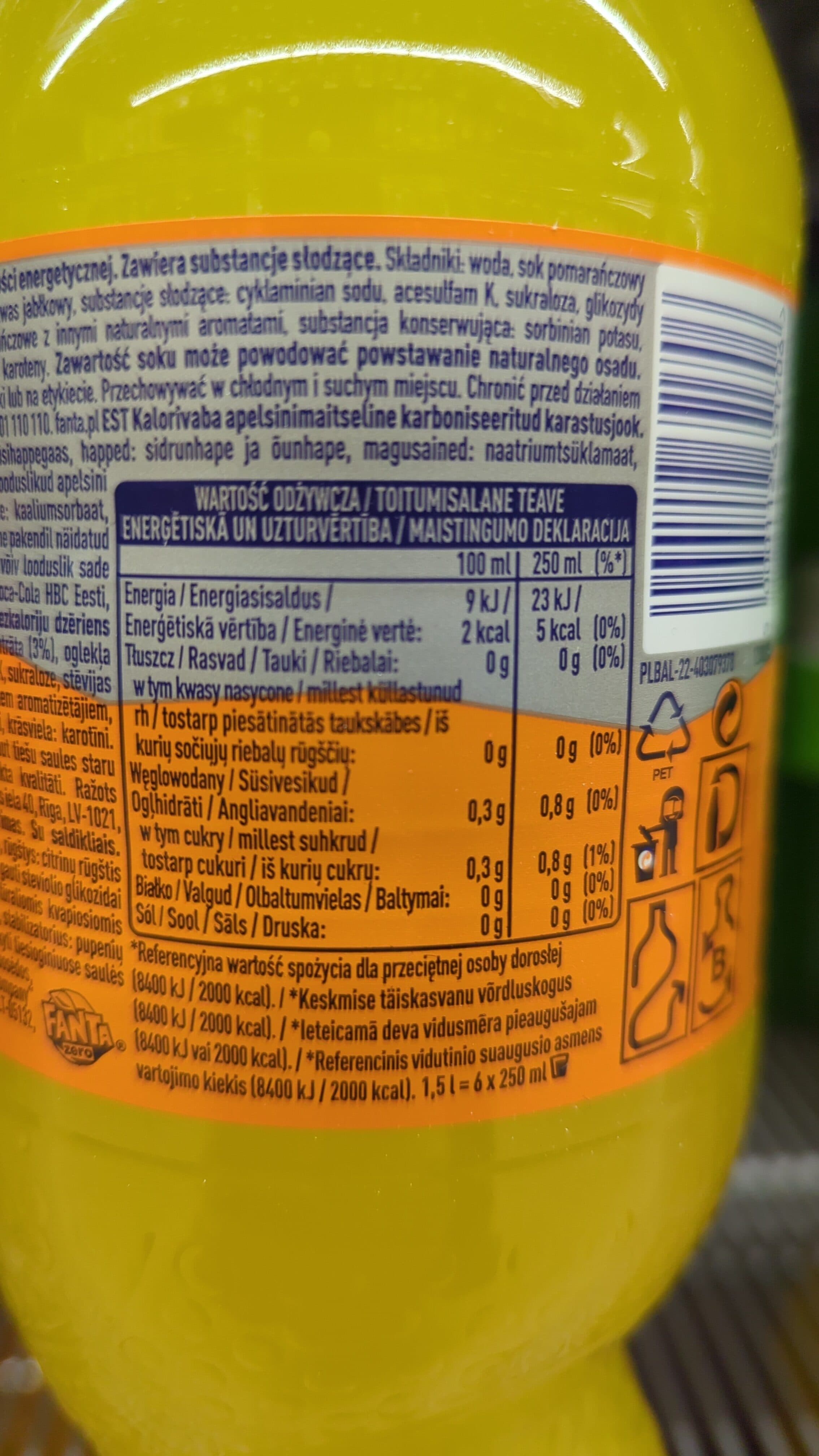 Fanta Fanta Orange Zero packshot