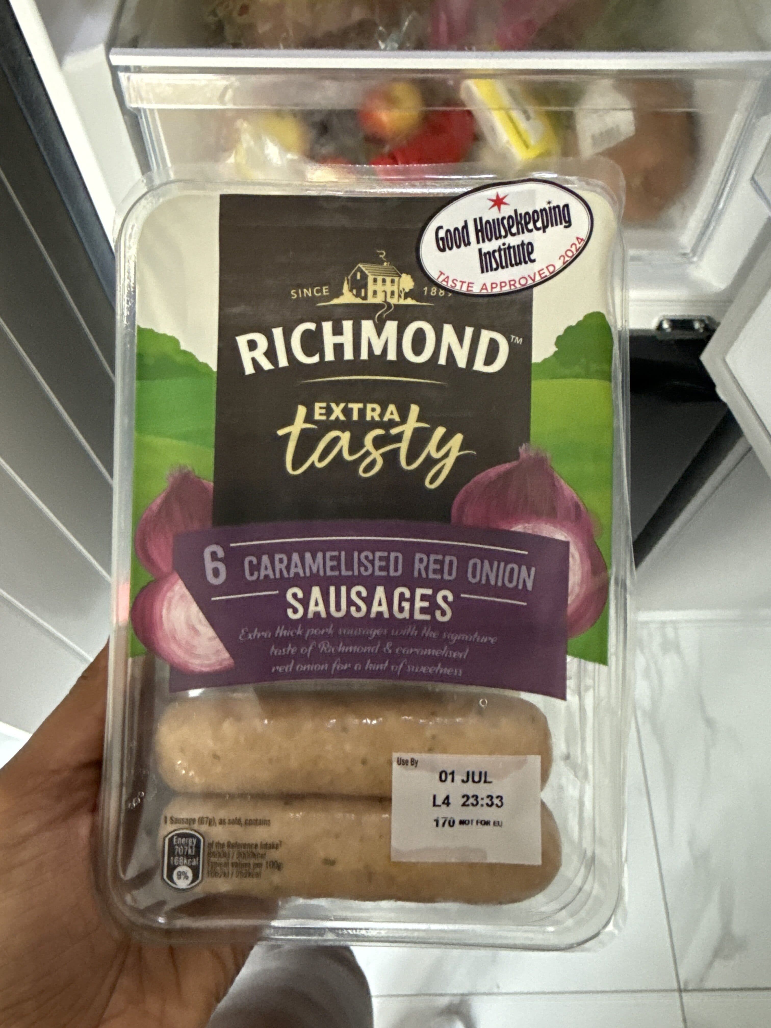 Richmond Caramelised Red Onion Sausages packshot