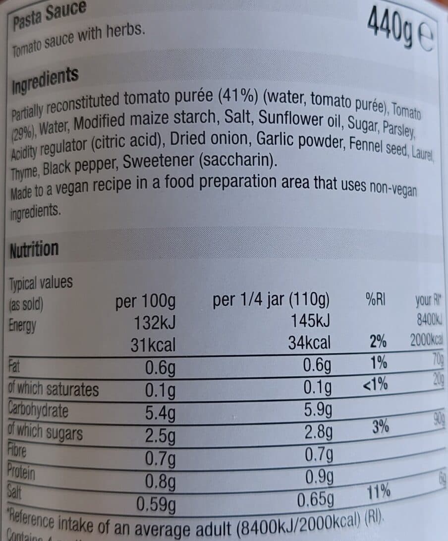 Morrisons Savers Pasta sauce packshot