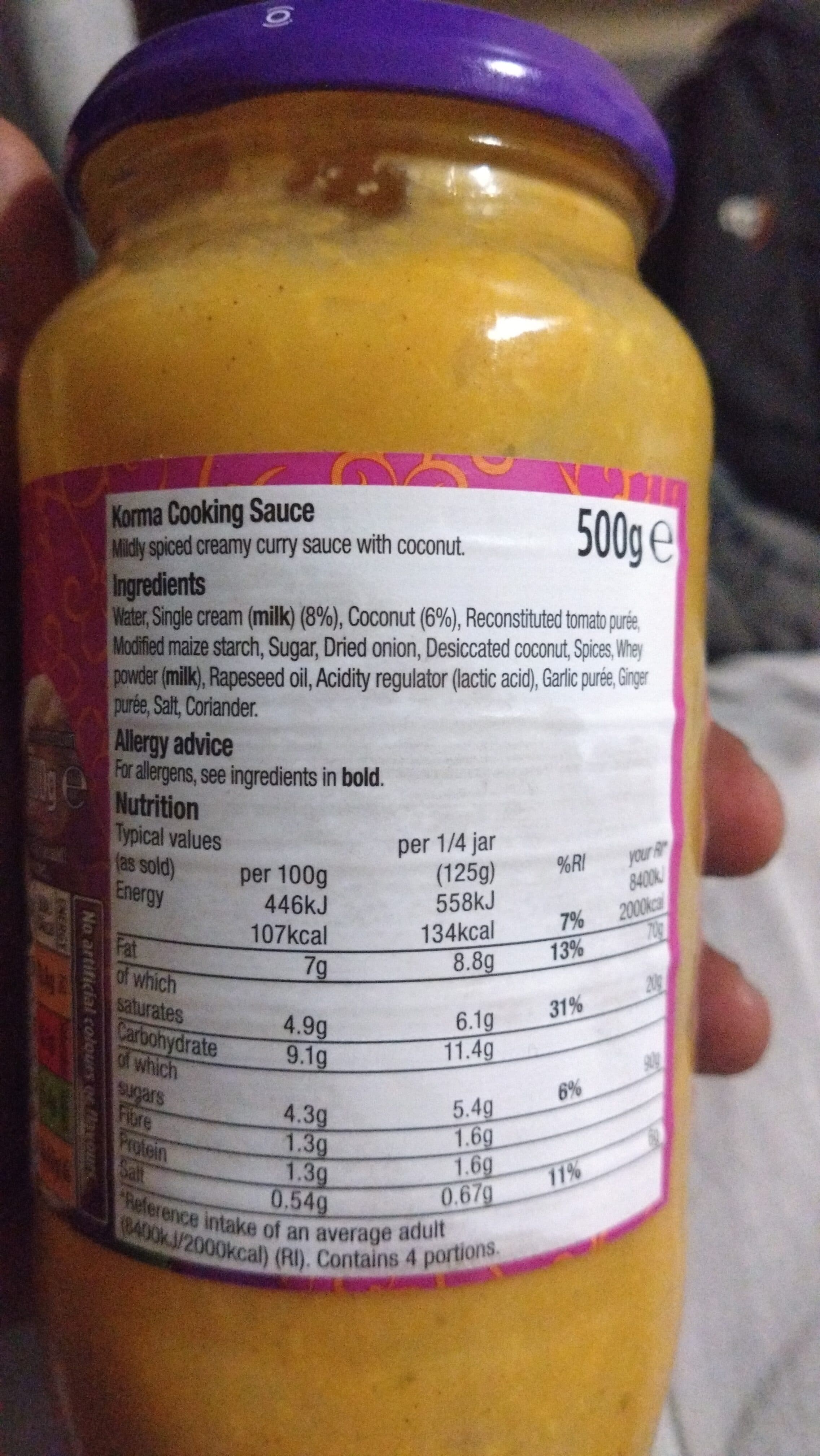 Morrisons Korma cooking sauce packshot