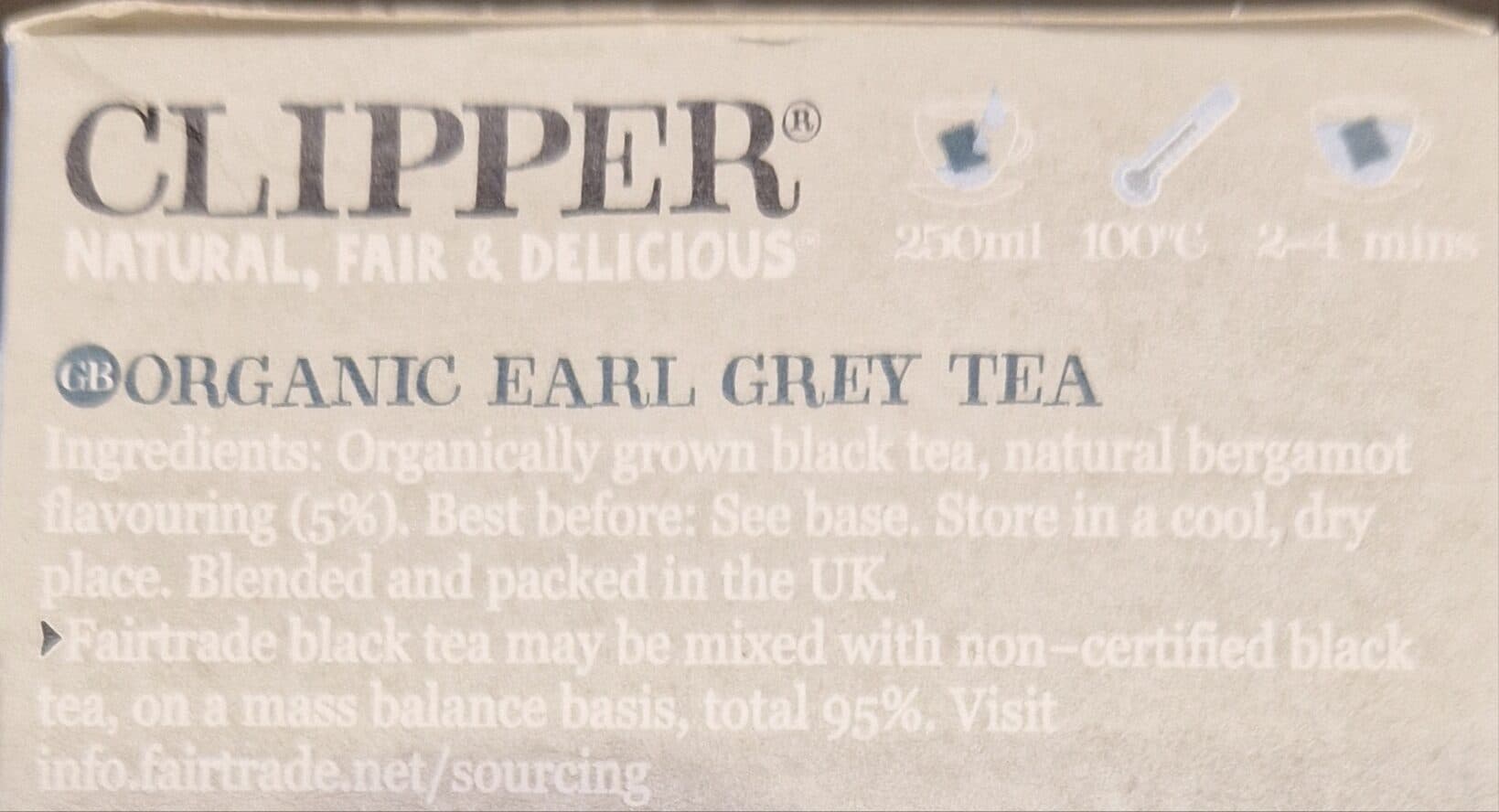 Clipper Organic Earl Grey Tea packshot
