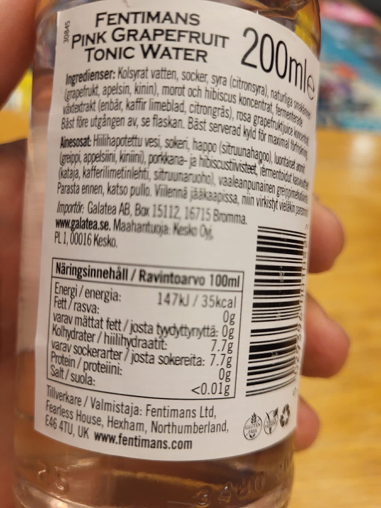 Fentimans Pink Grapefruit Tonic Water packshot