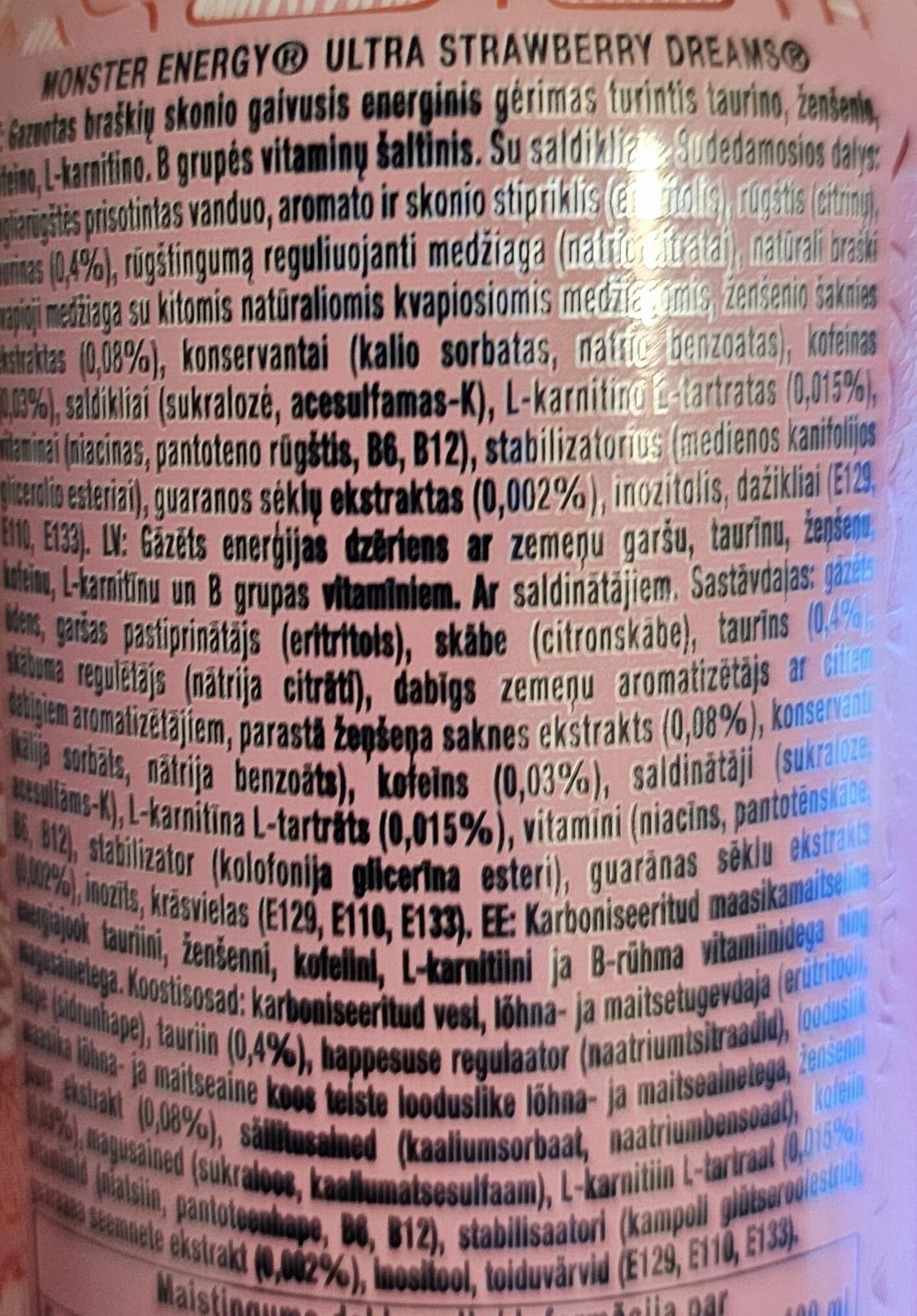 Monster Energy Monster Energy — Ultra Strawberry Dreams packshot