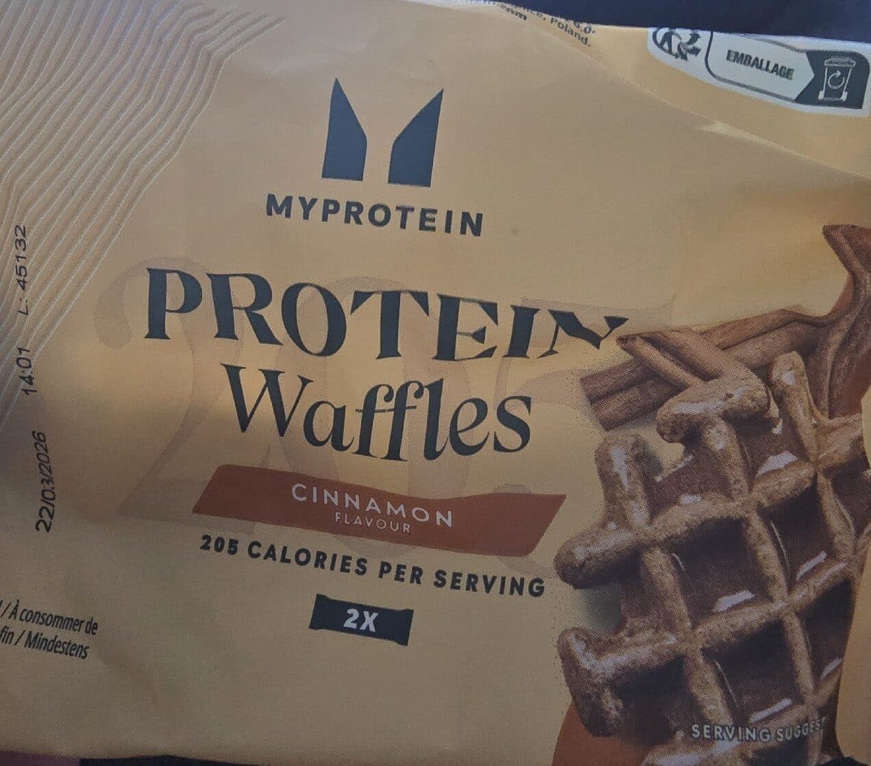 Myprotein Protein Waffles, Cinnamon packshot