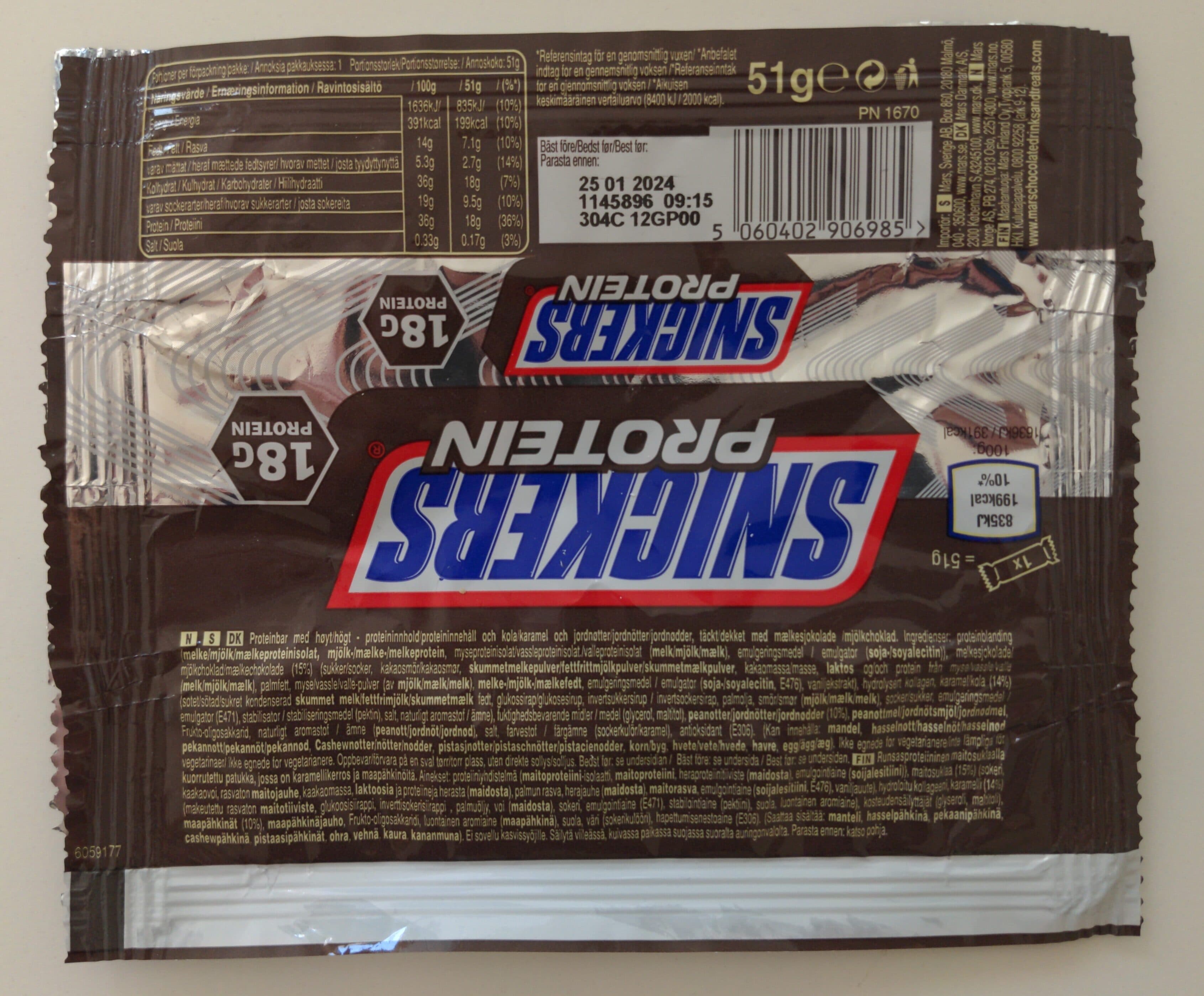 Mars Snickers Protein packshot