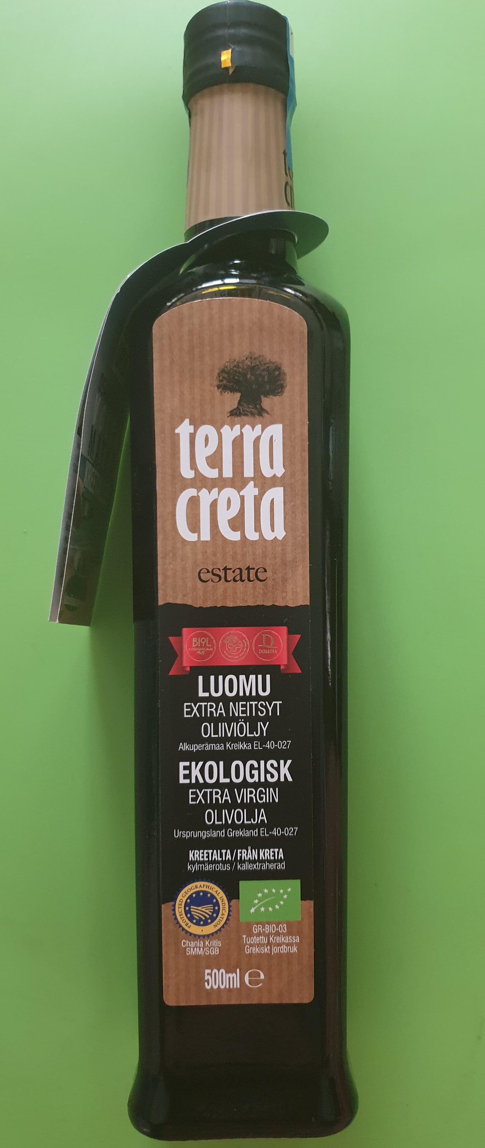 terra creta Huile d'olive extra vierge bio packshot