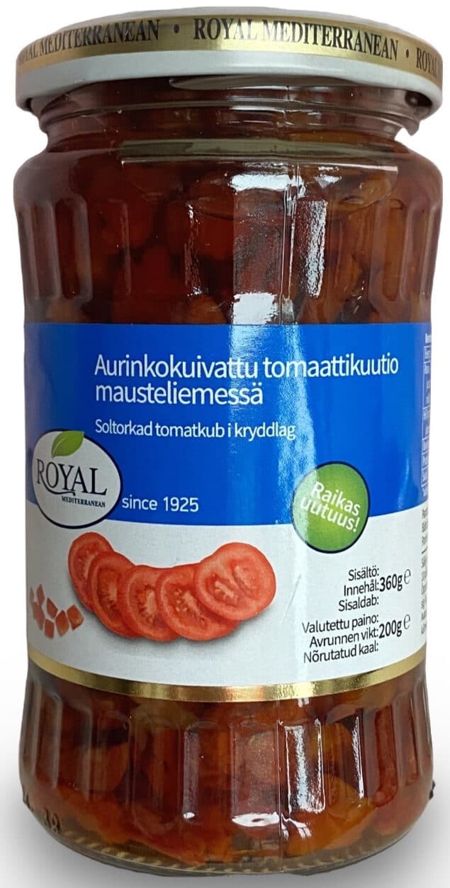 Royal Aurinkokuivattu tomaattikuutio mausteliemessä packshot