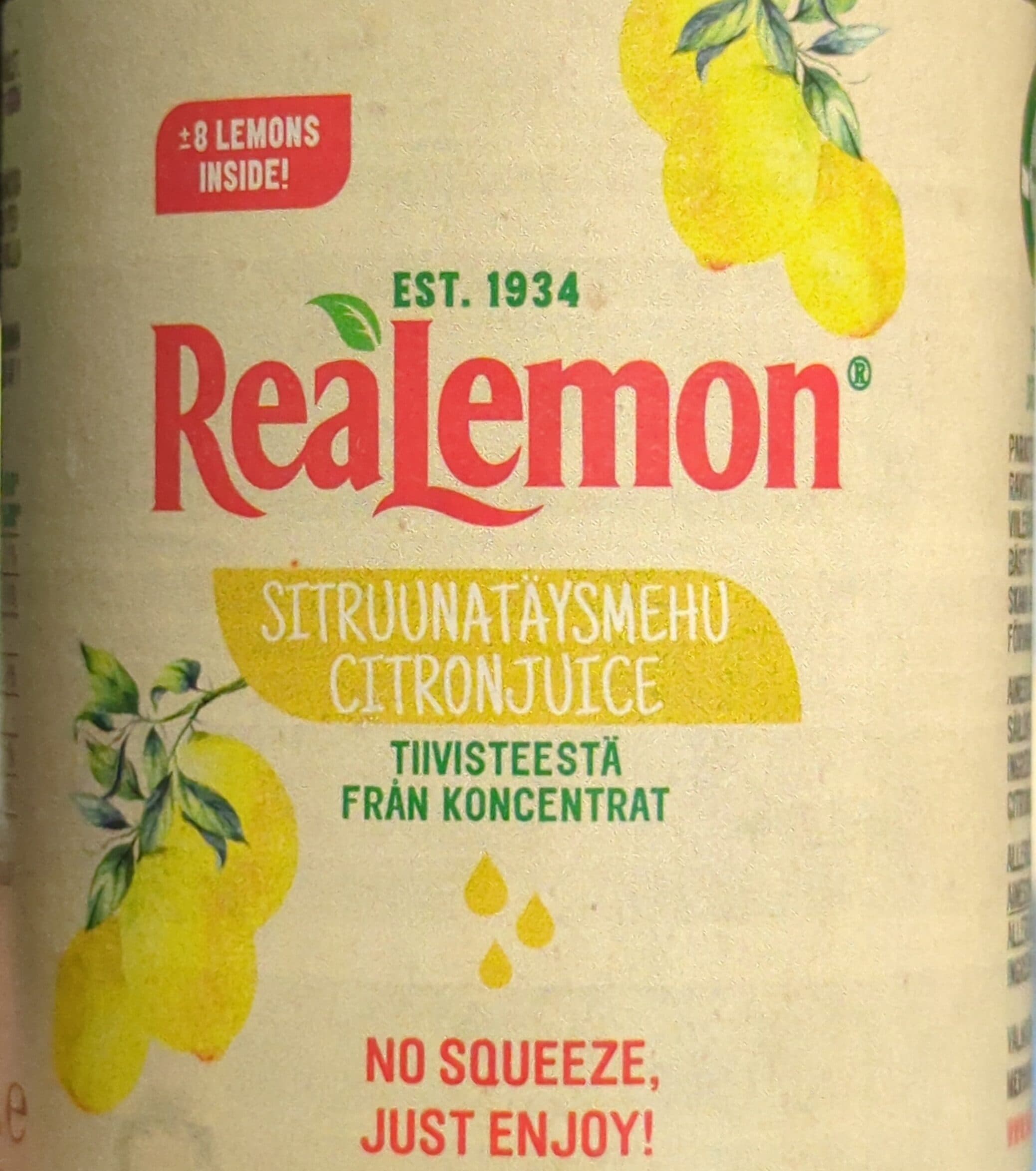 Meroso Foods ReaLemon Sitruunatäysmehu packshot