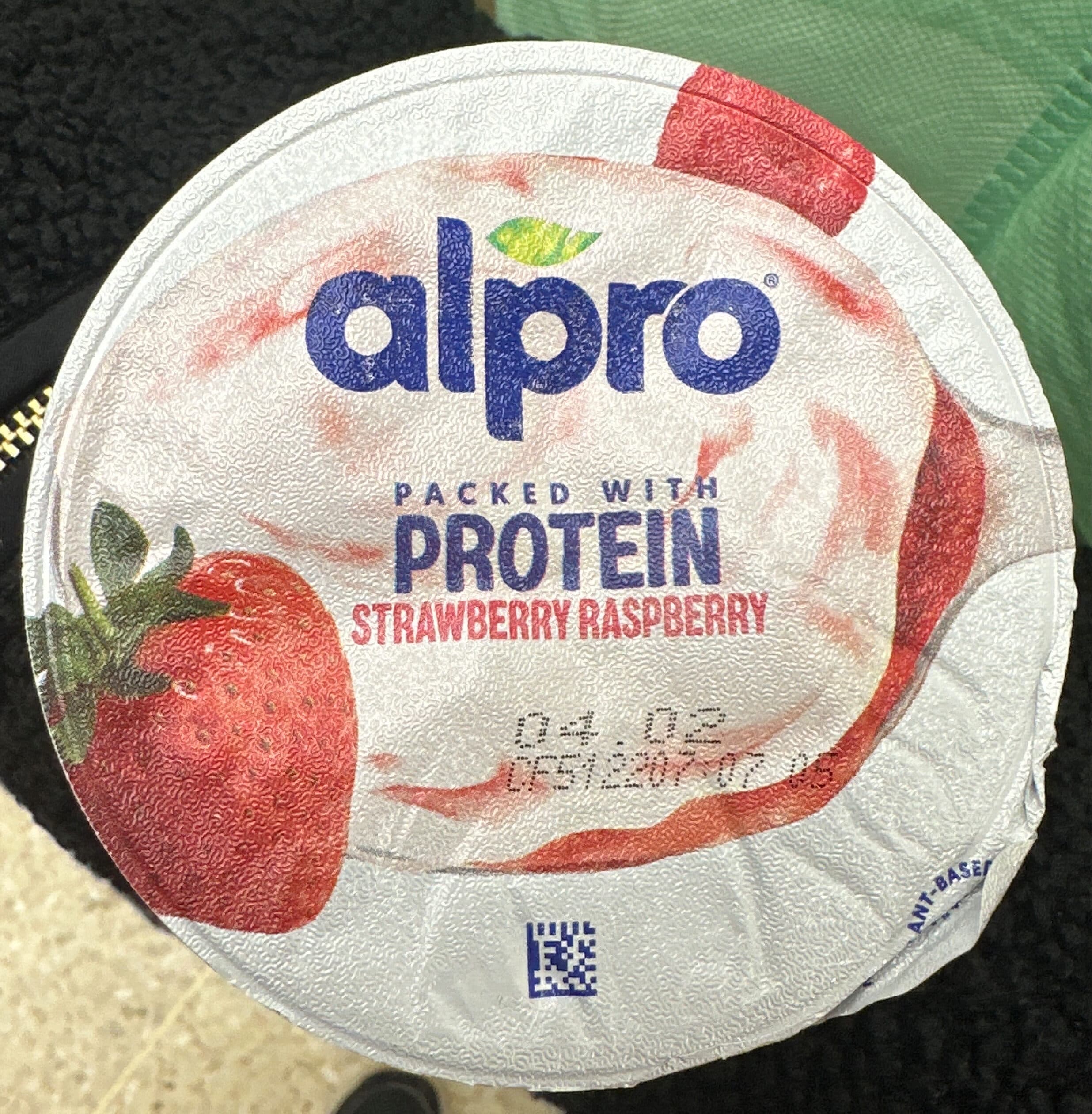 alpro Greek Style on Fruity Layer Strawberry Raspberry packshot