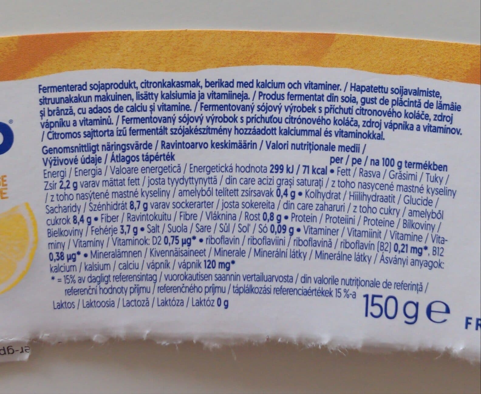 Alpro Lemon Cheesecake Flavour packshot