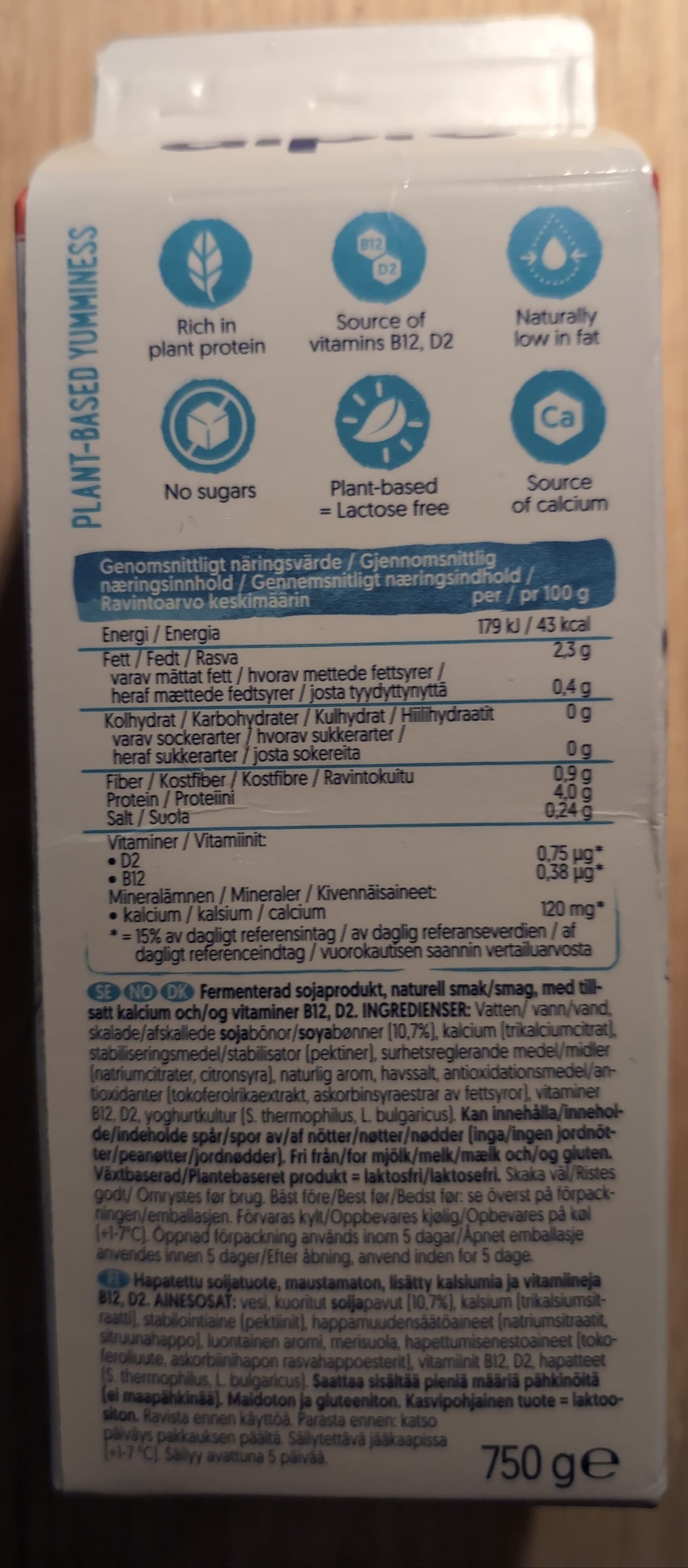 alpro Plantgurt no sugars natural packshot