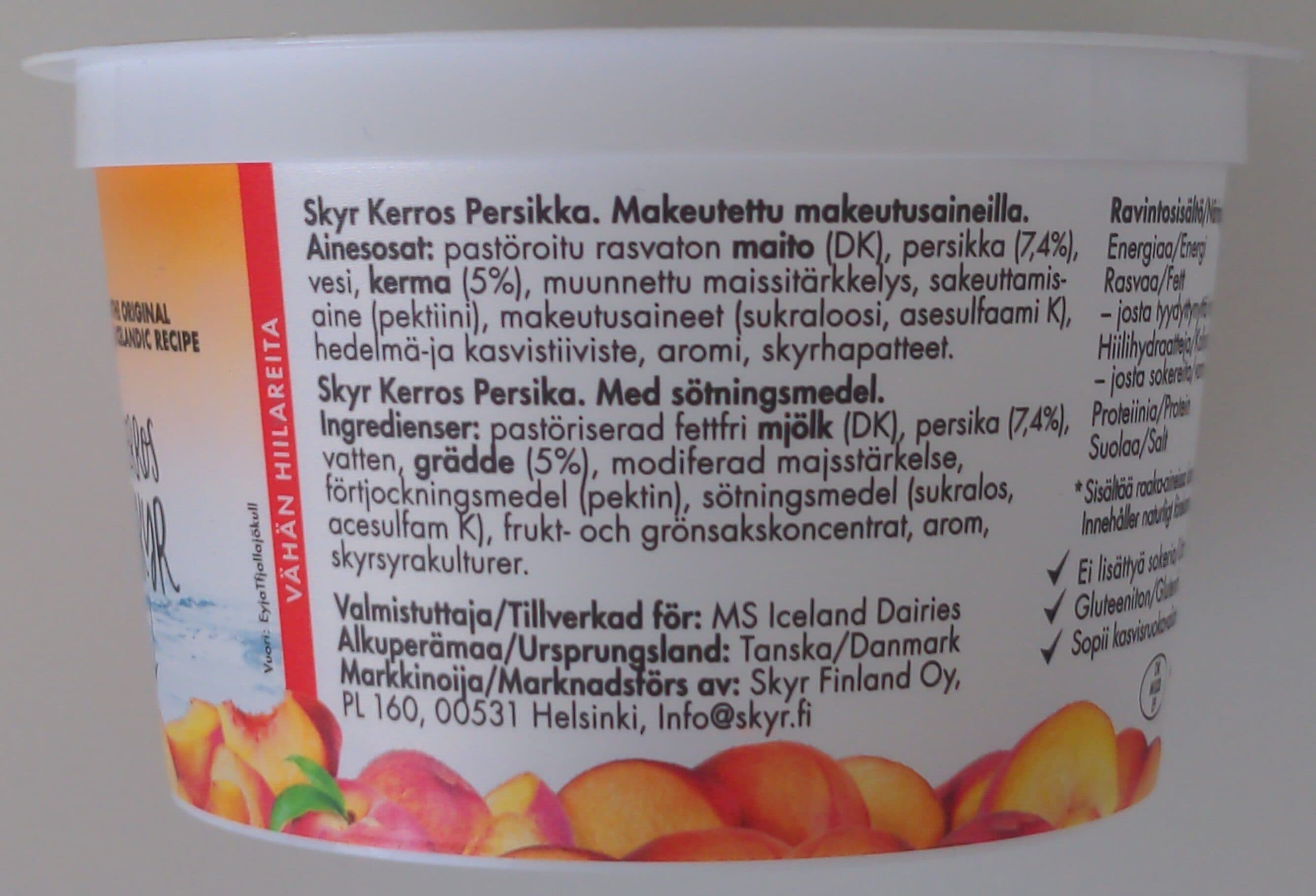 isey Kerros Skyr Persikka packshot