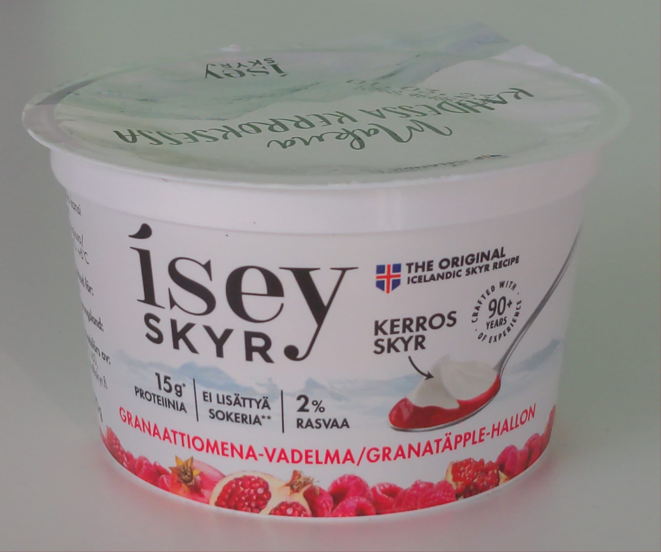 Isey Kerros Skyr granaattiomena-vadelma packshot