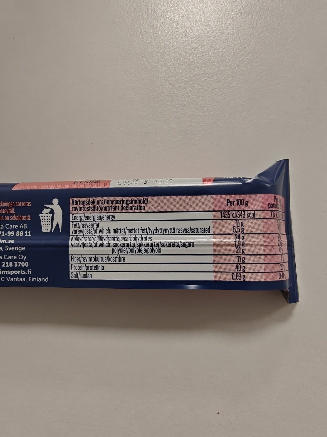 MAXIM Maxim 40% Protein Bar raspberry flavor packshot