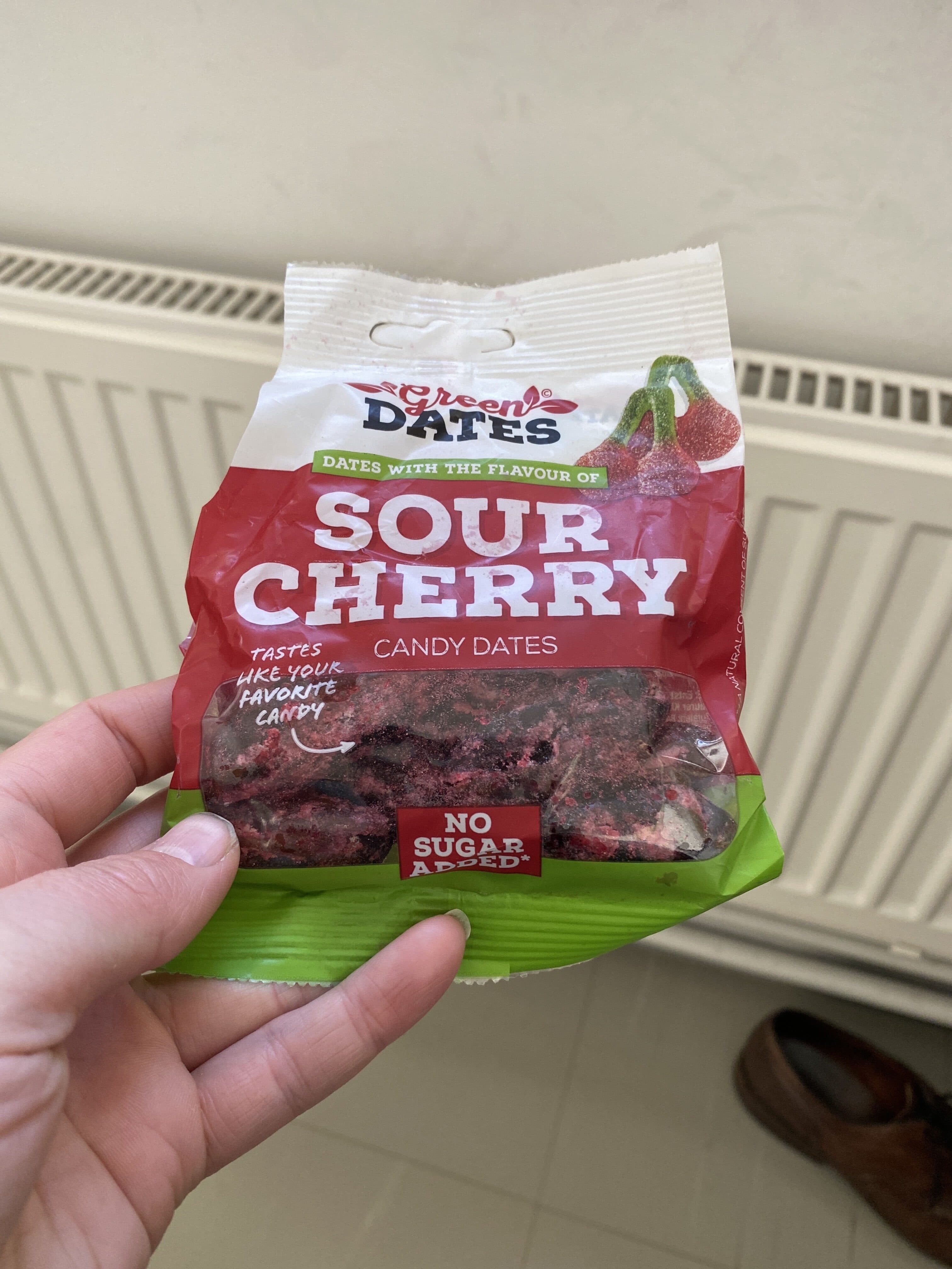 Green dates Sour Cherry candy dates packshot