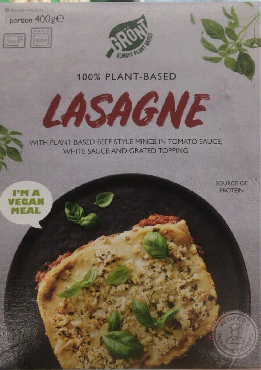 Grönt 100% Plant-Based Lasagne packshot