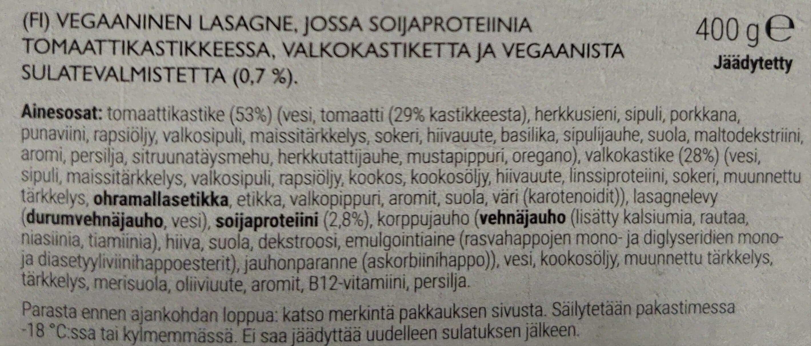 Grönt 100% Plant-Based Lasagne packshot