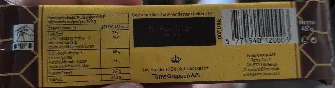 Toms Chocolate Bar packshot