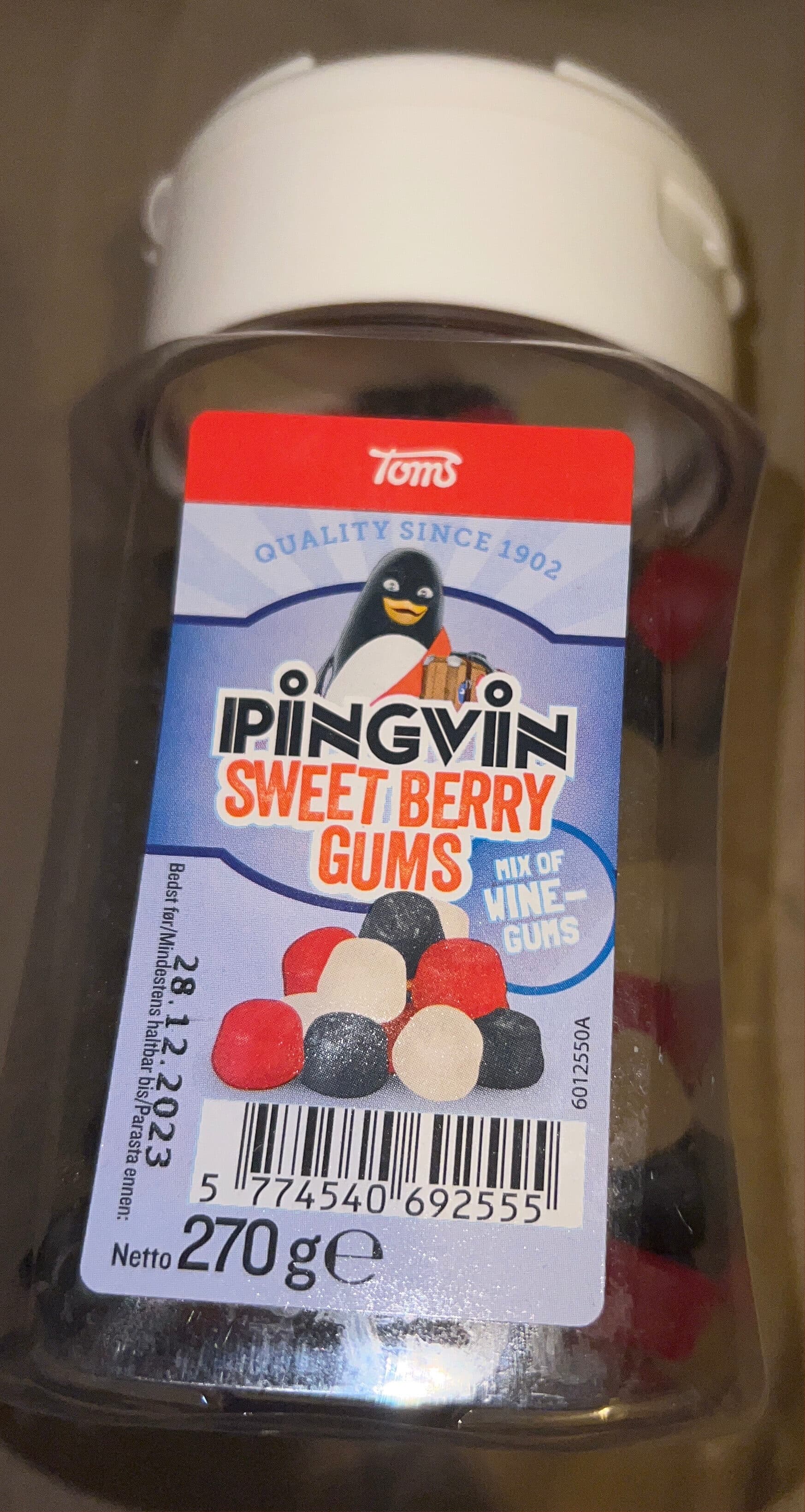 Toms Pingvin sweet berry gums packshot