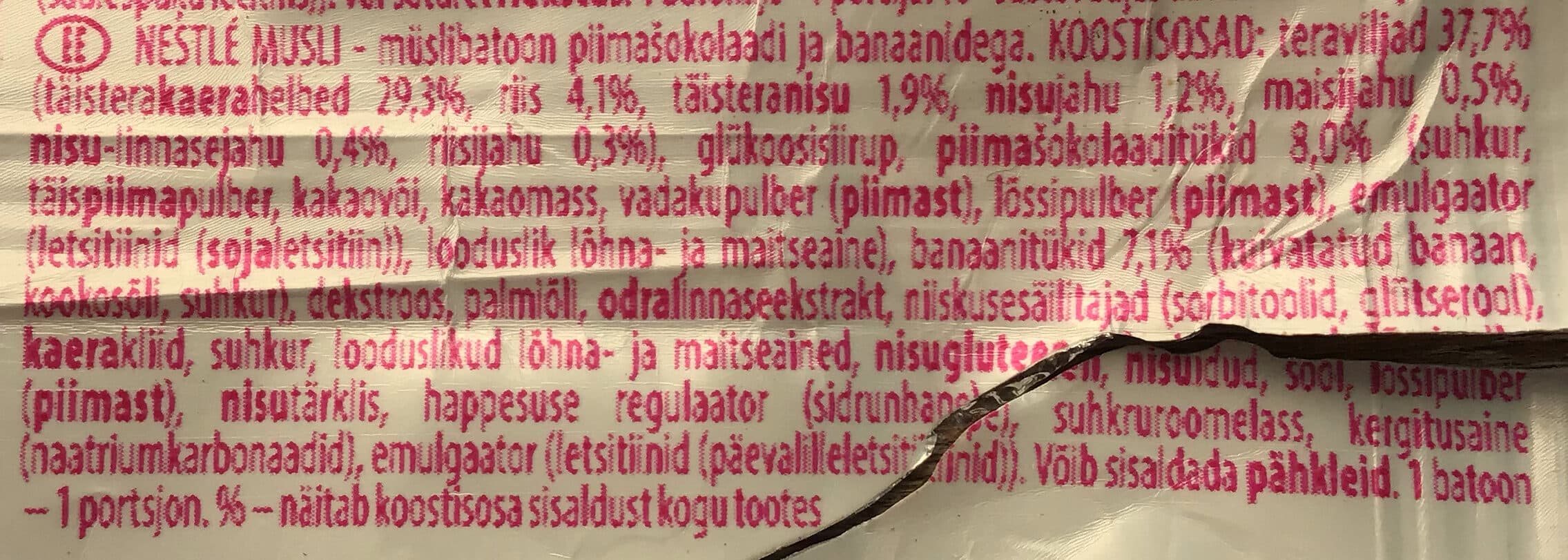 Nestlé Musli Chocolate & Banana packshot