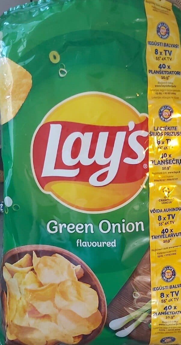 Lay's Žaliųjų svogūnų skonio bulvių traškučiai packshot