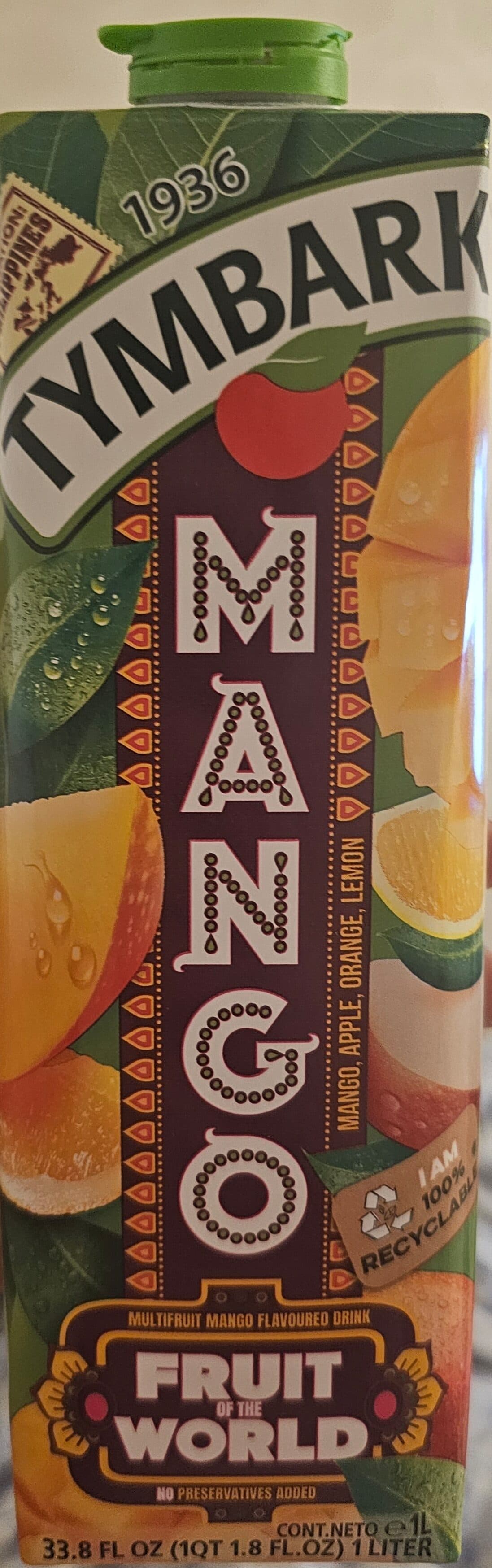 Tymbark Multifruit mango flavoured still drink packshot