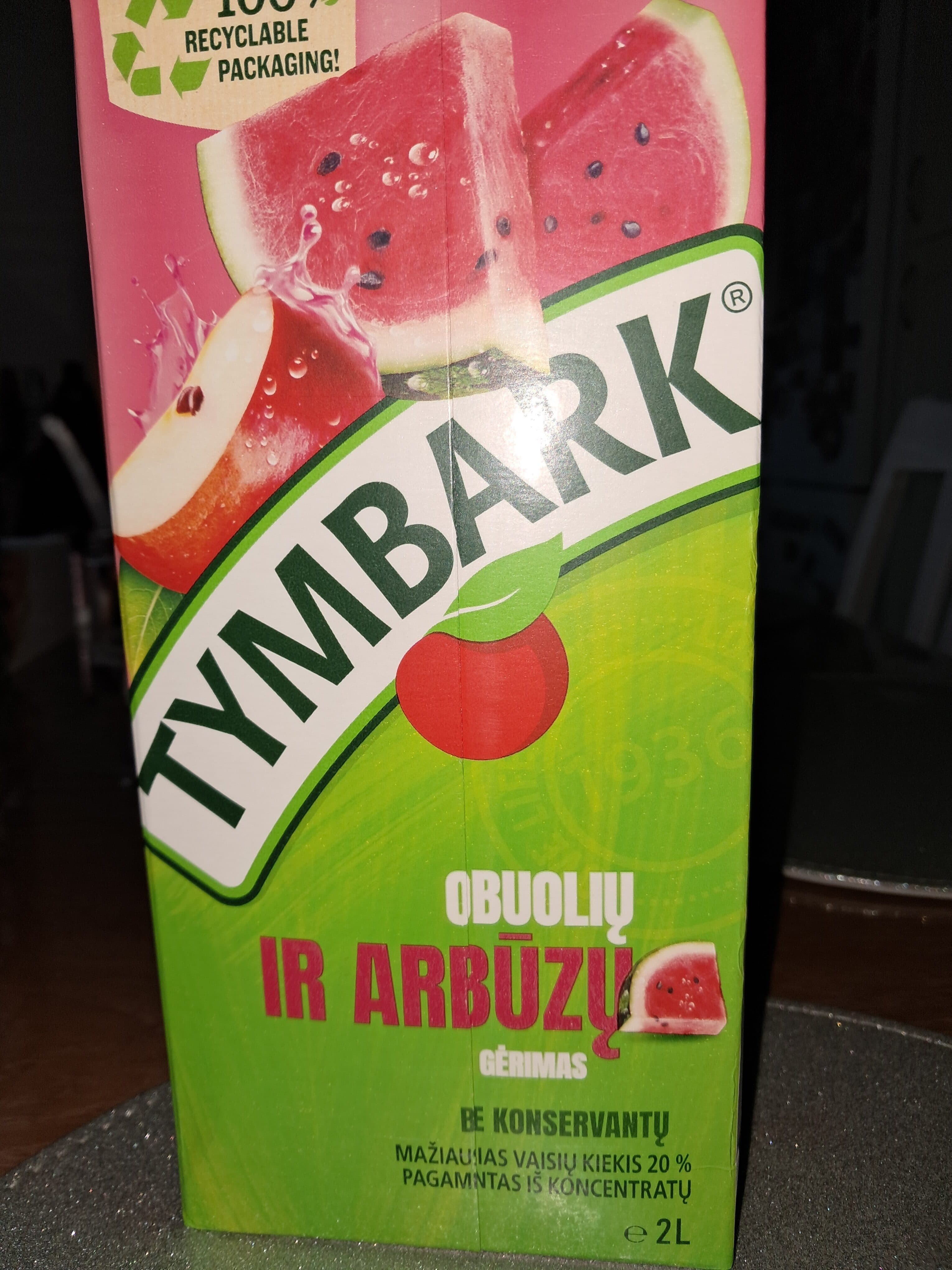 Tymbark Tymbark obuolių arbūzų gėrimas packshot