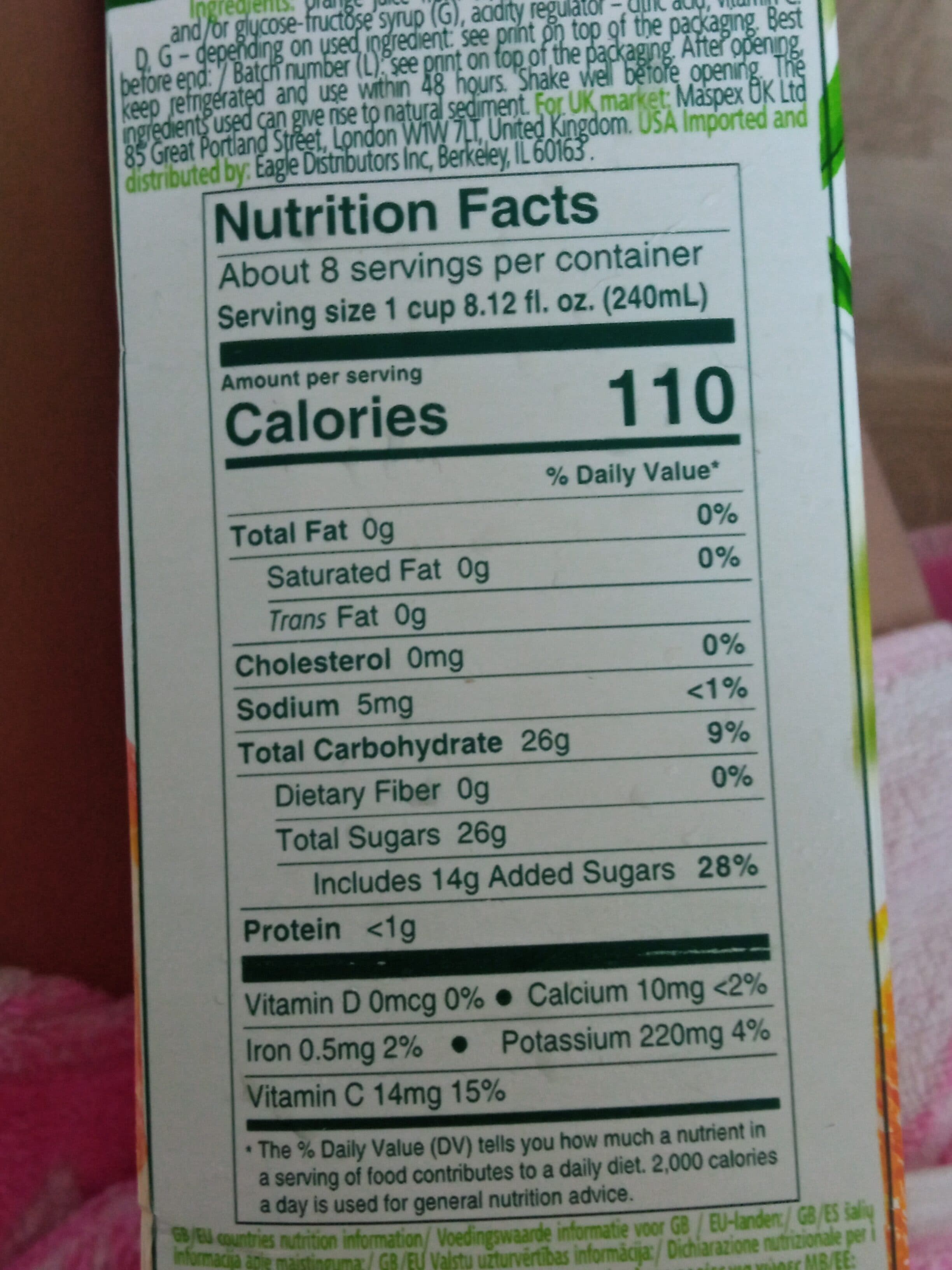 Tymbark Orange nectar packshot