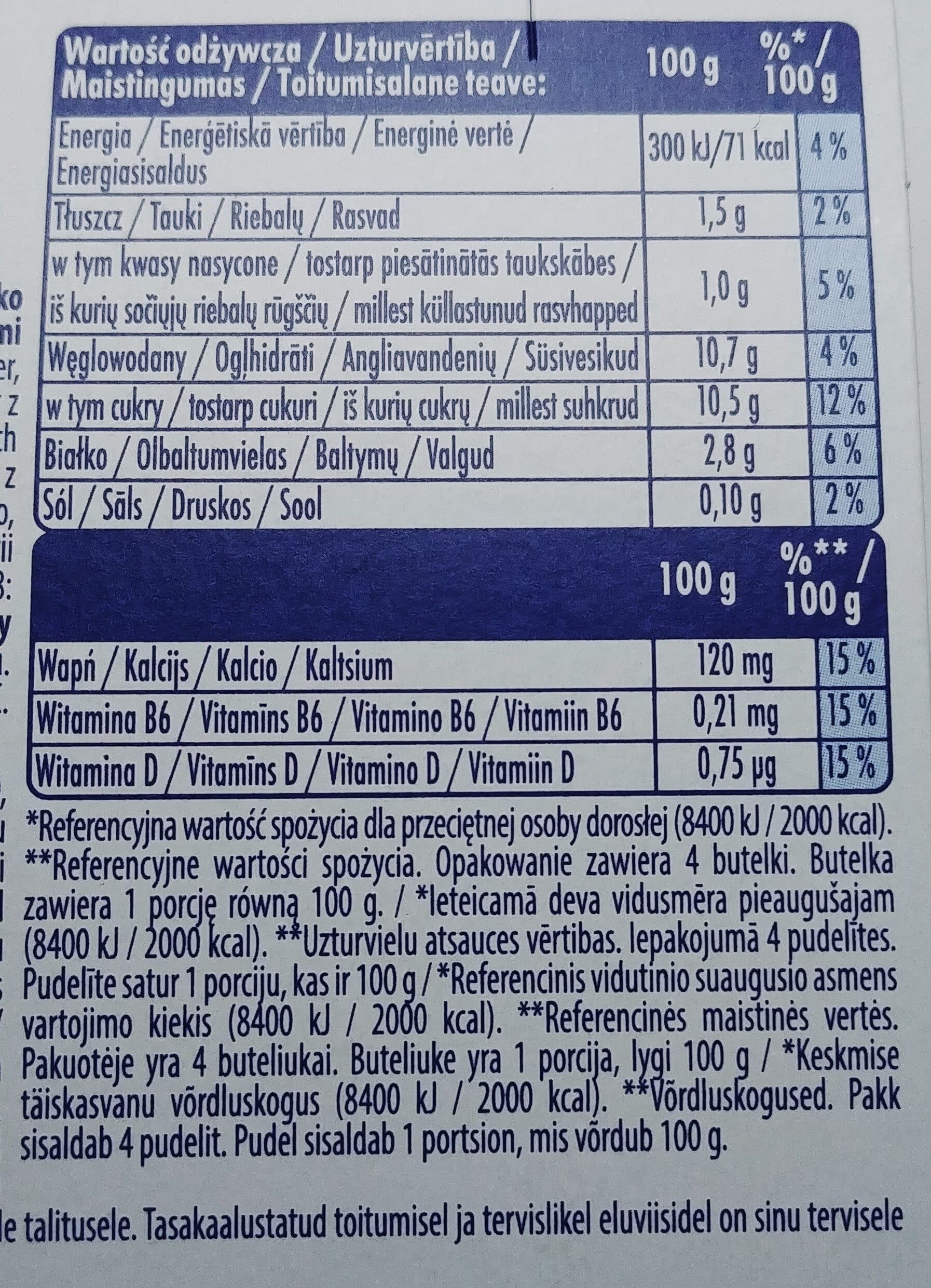 Actimel Mleko fermentowane z L. casei Danone oraz witaminami B6 i D. Actimel o smaku papaja-miód-mięta. packshot