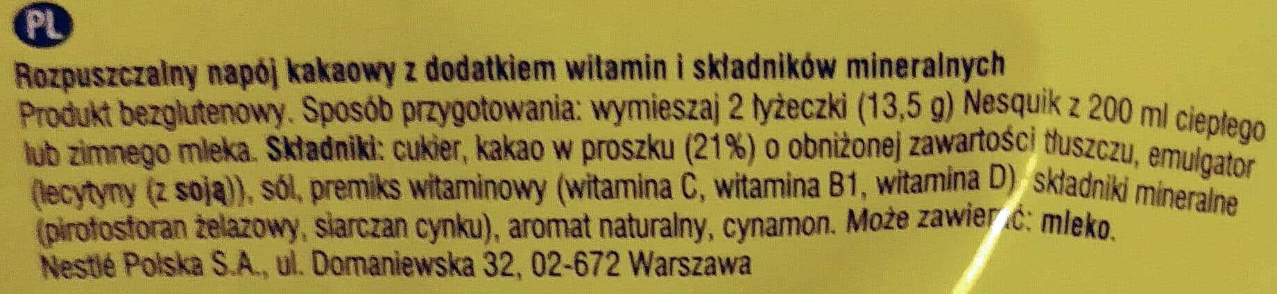 Nestle Rozpuszczalny napój kakaowy z dodatkiem witamin i składników mineralnych. packshot
