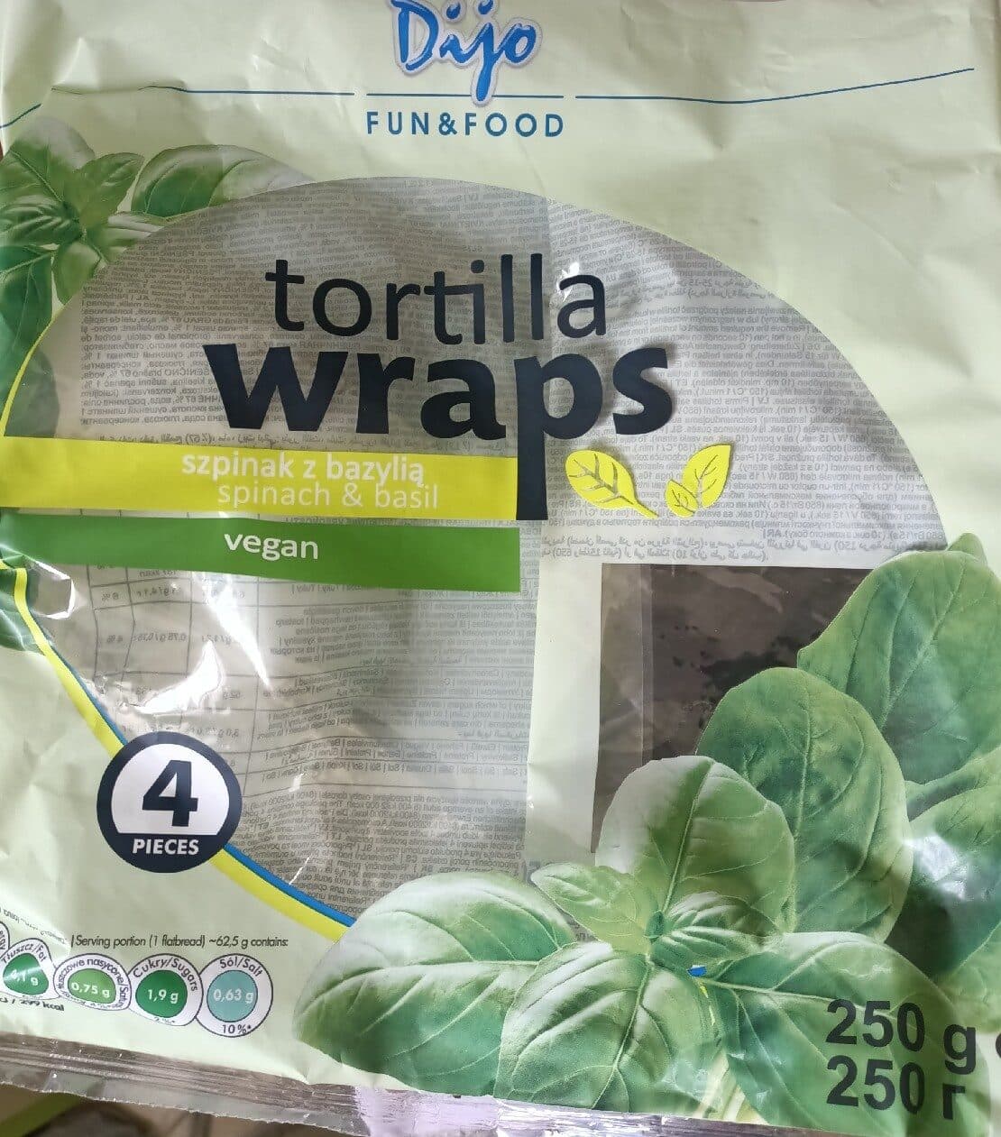 Dajo Tortilijos DIJO su špinatais packshot