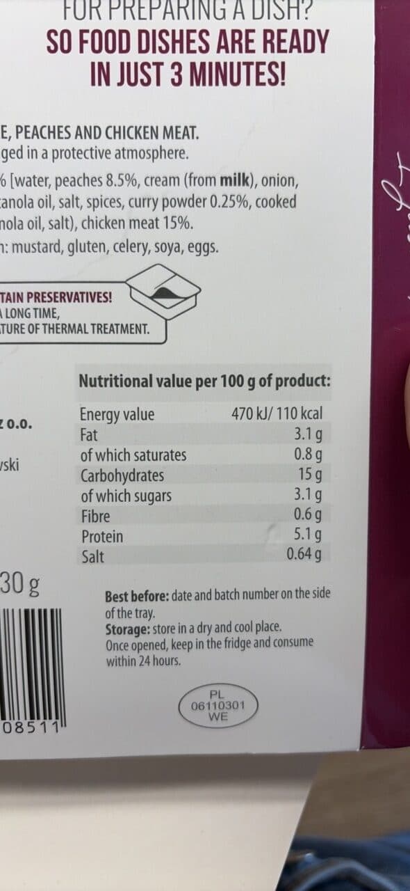 So Food INDIAN CHICKEN CURRY WITH RICE packshot