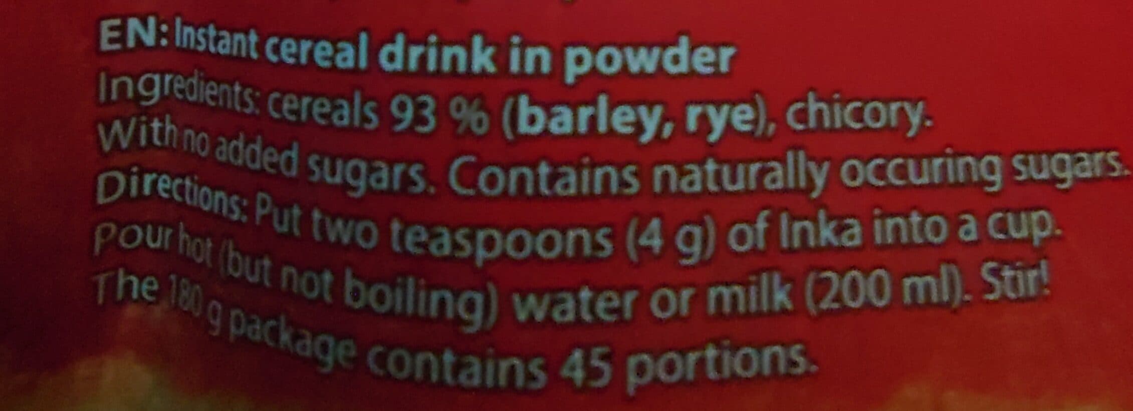 Inka Instant Cereal Drink packshot