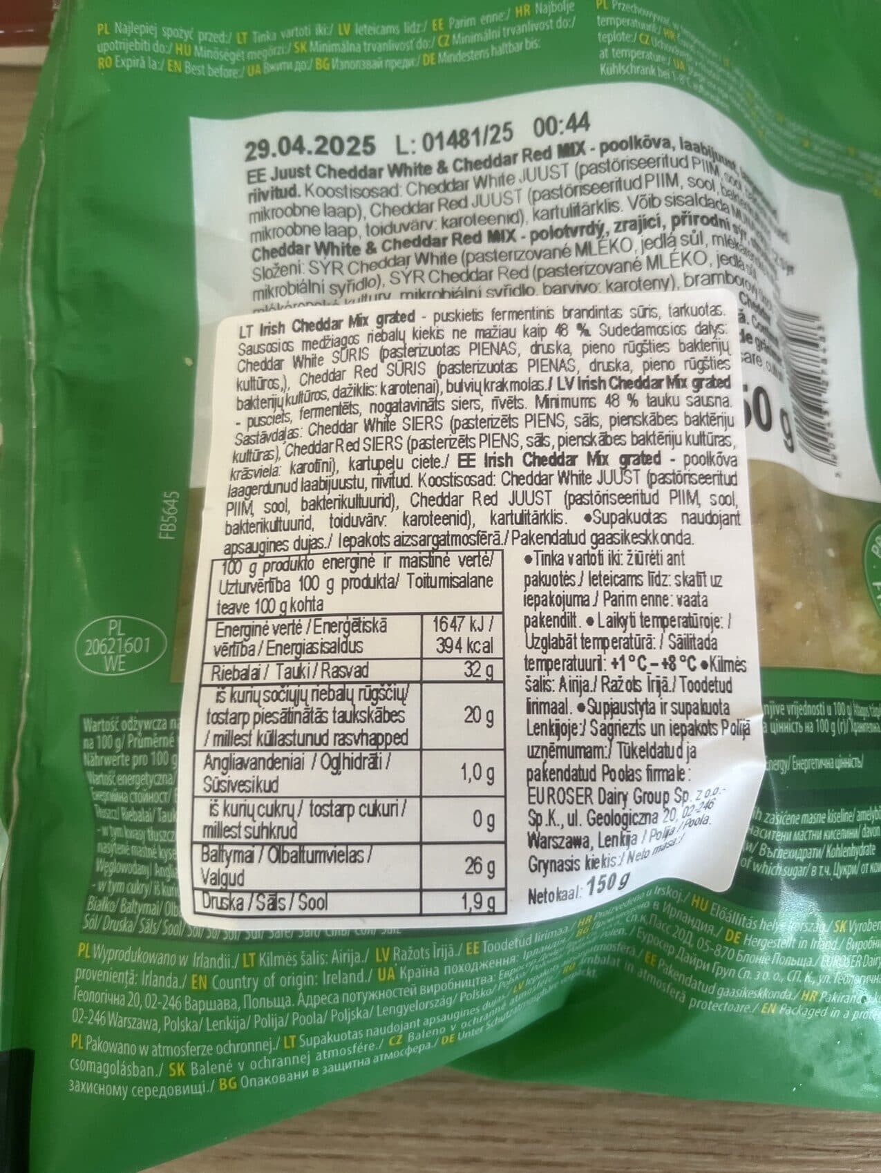 Dublin Dairy Irish Cheddar packshot