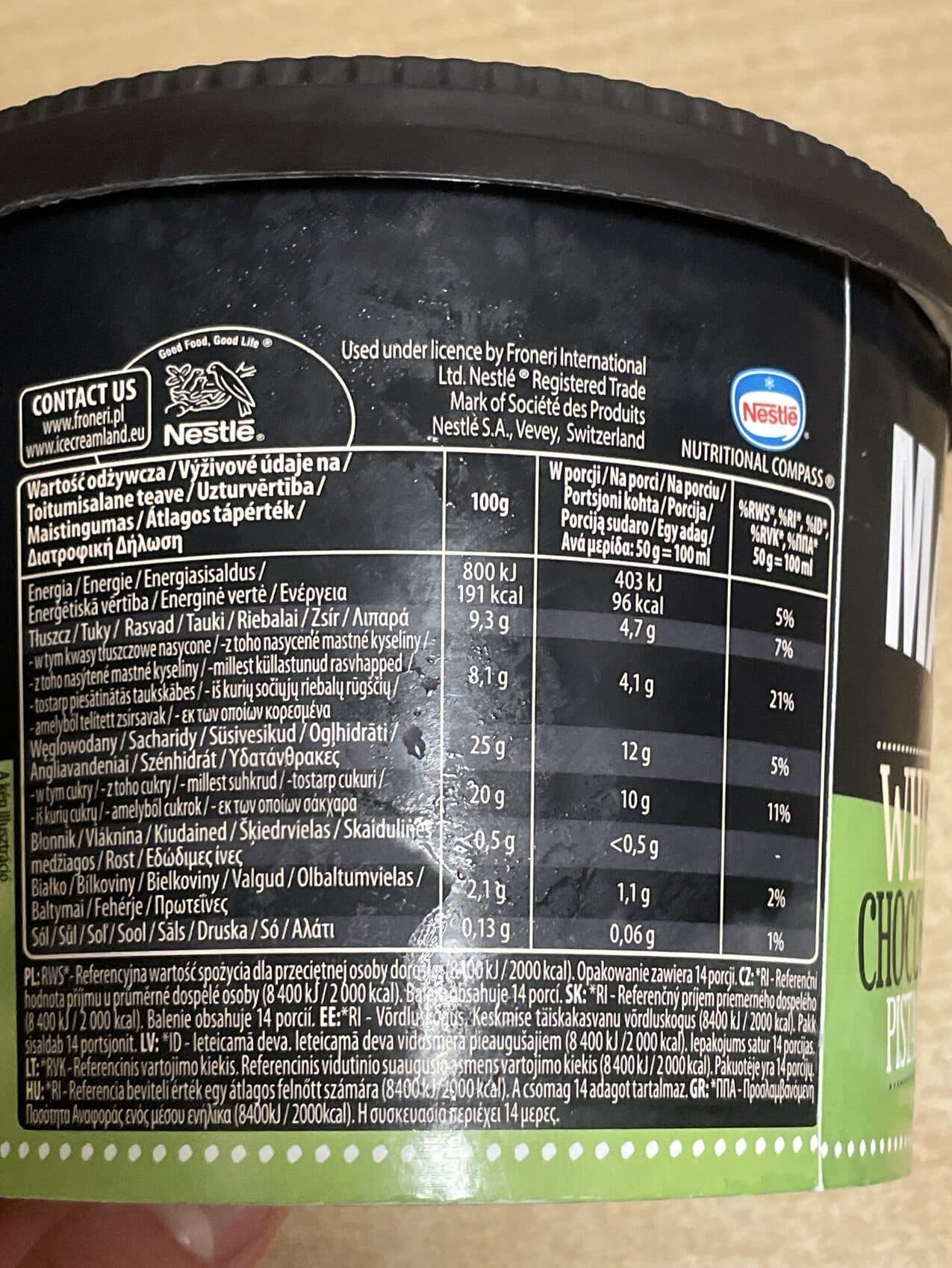 Manhattan Ice Cream White Chocolate Pistachio packshot