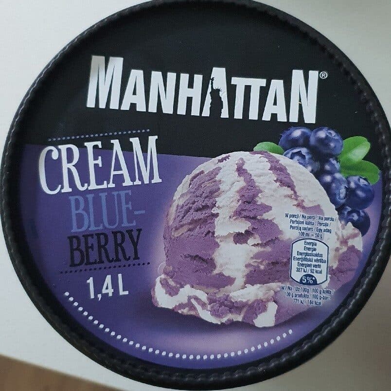 Manhattan Ice Cream with Blueberry and Cream flavor packshot