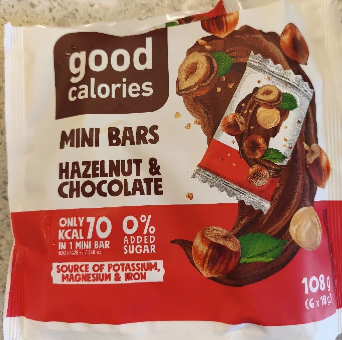 Good Calories Mini Bars Hazelnut And Chocolate packshot