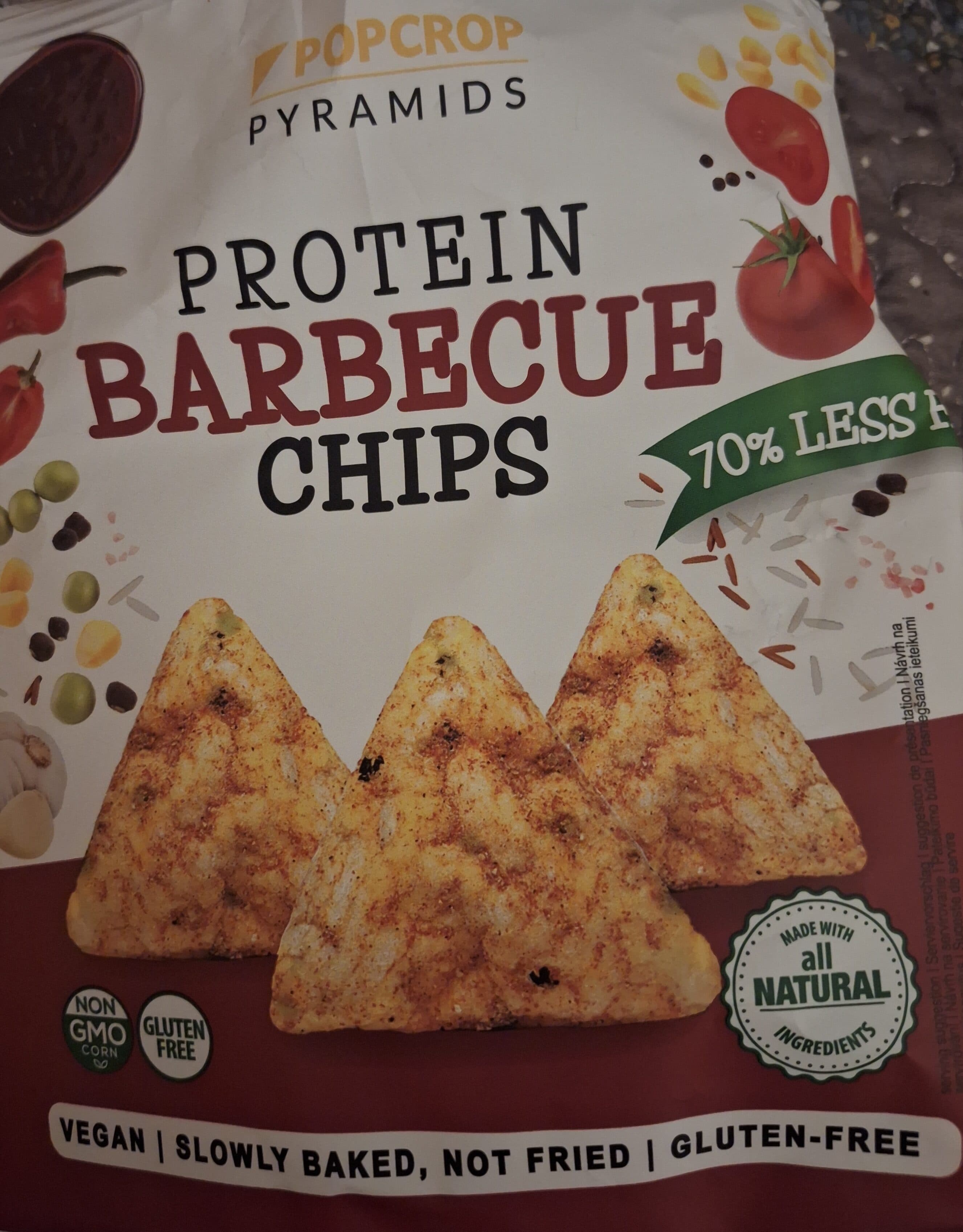 Popcrop Pyramids Protein Chips Barbecue packshot