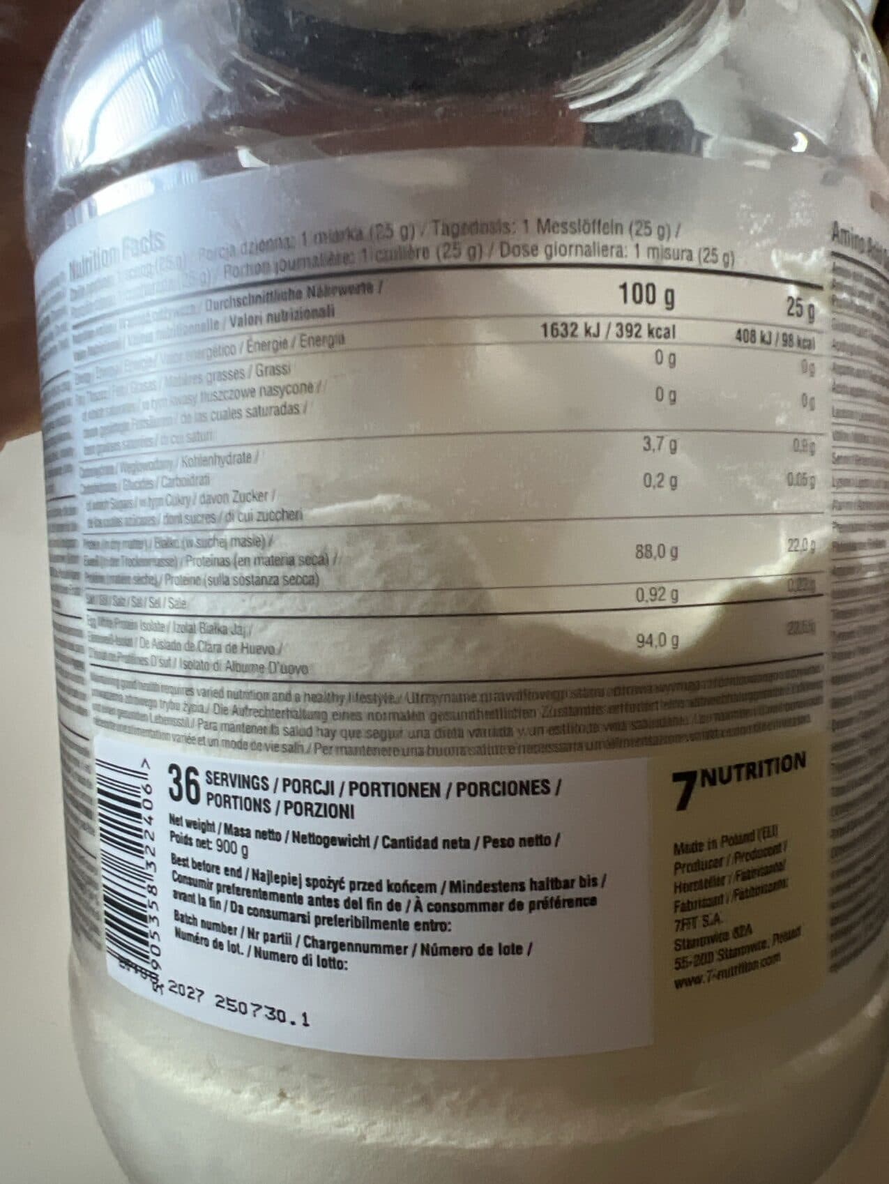 7nutrition Egg Protein Powder Vanilla packshot