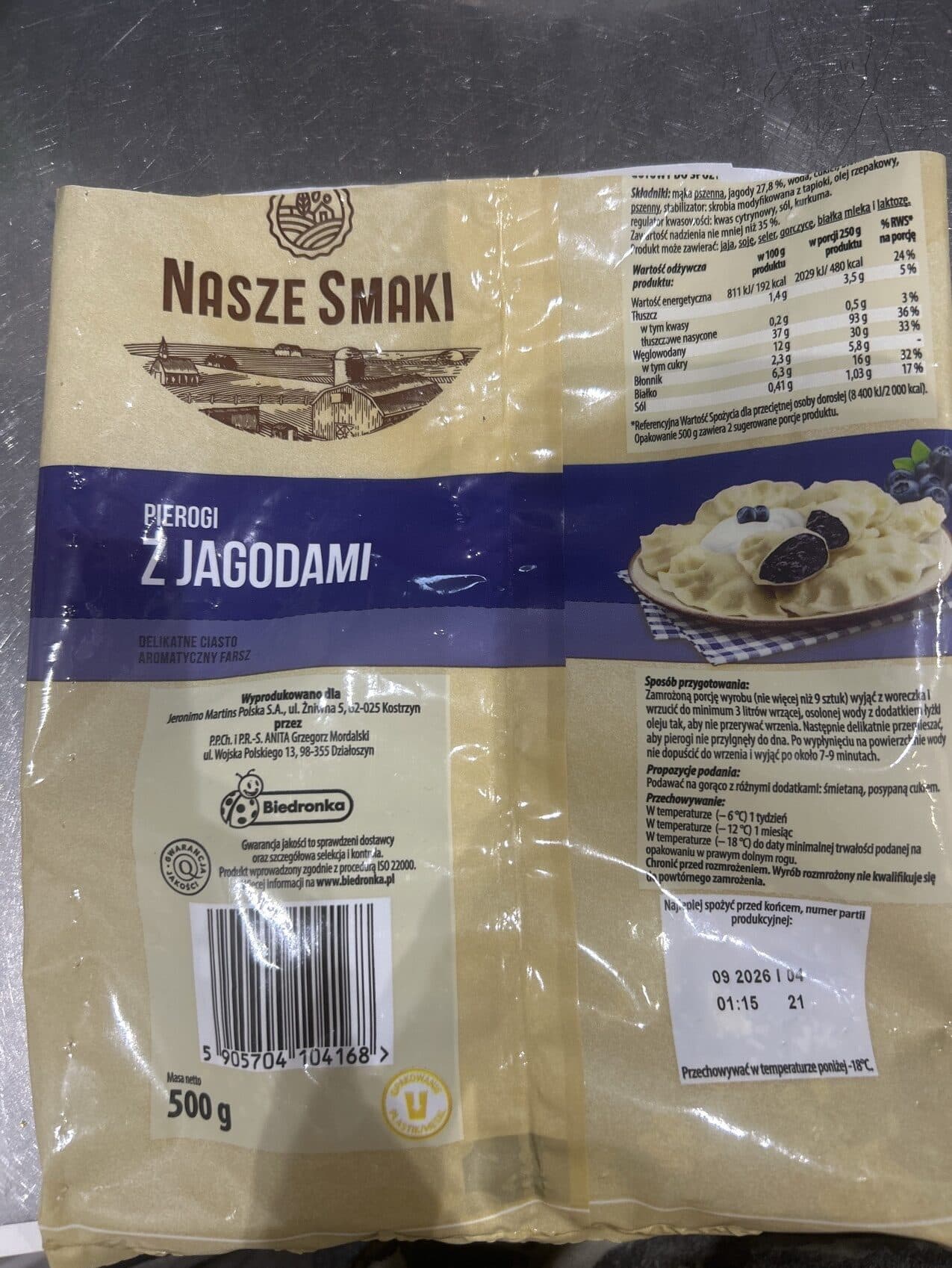 Nasze Smaki Pierogi Z Jagodami packshot