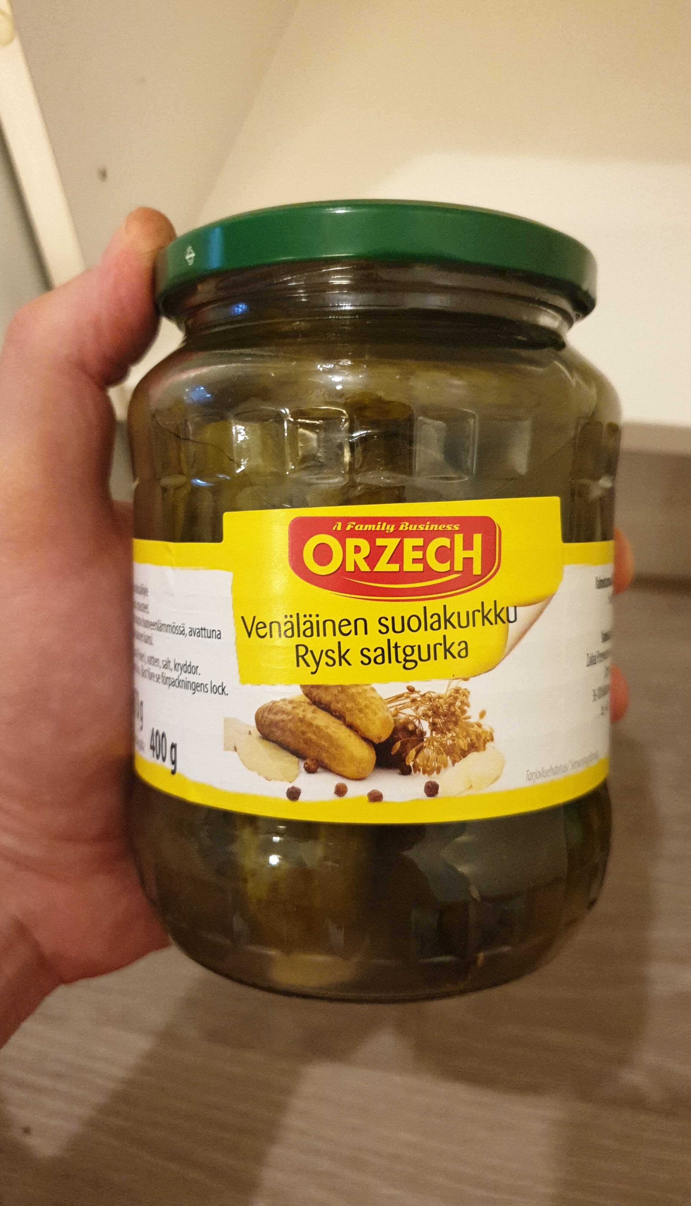 Orzech Venäläinen suolakurkku packshot