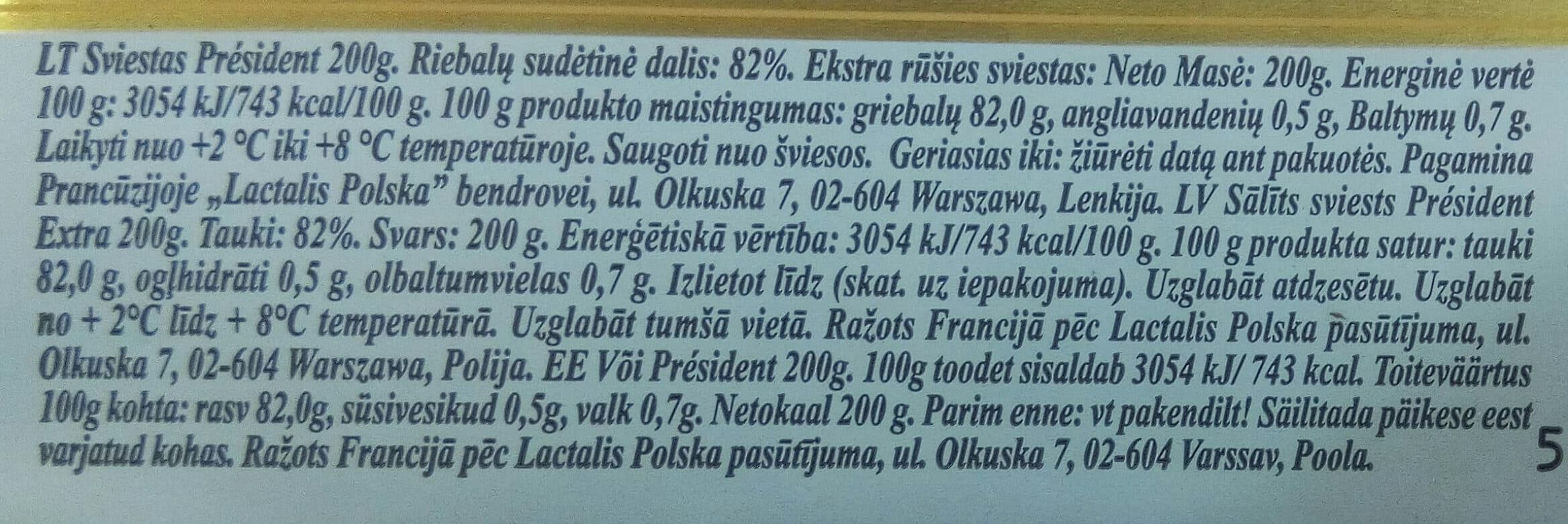 Président Краве масло 82% packshot