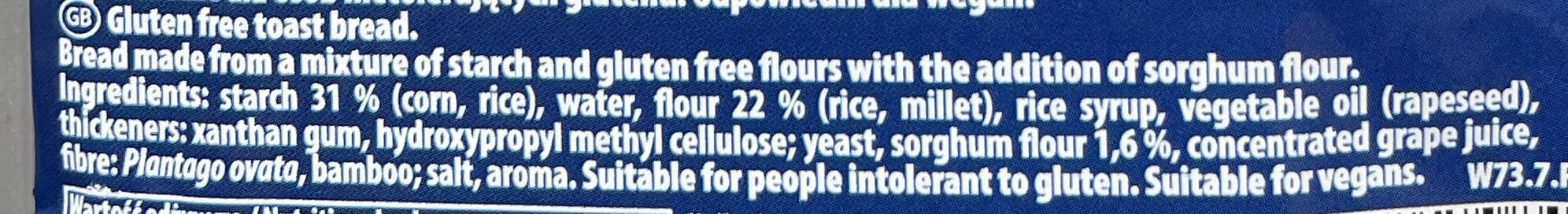 Bezgluten Toast bread packshot