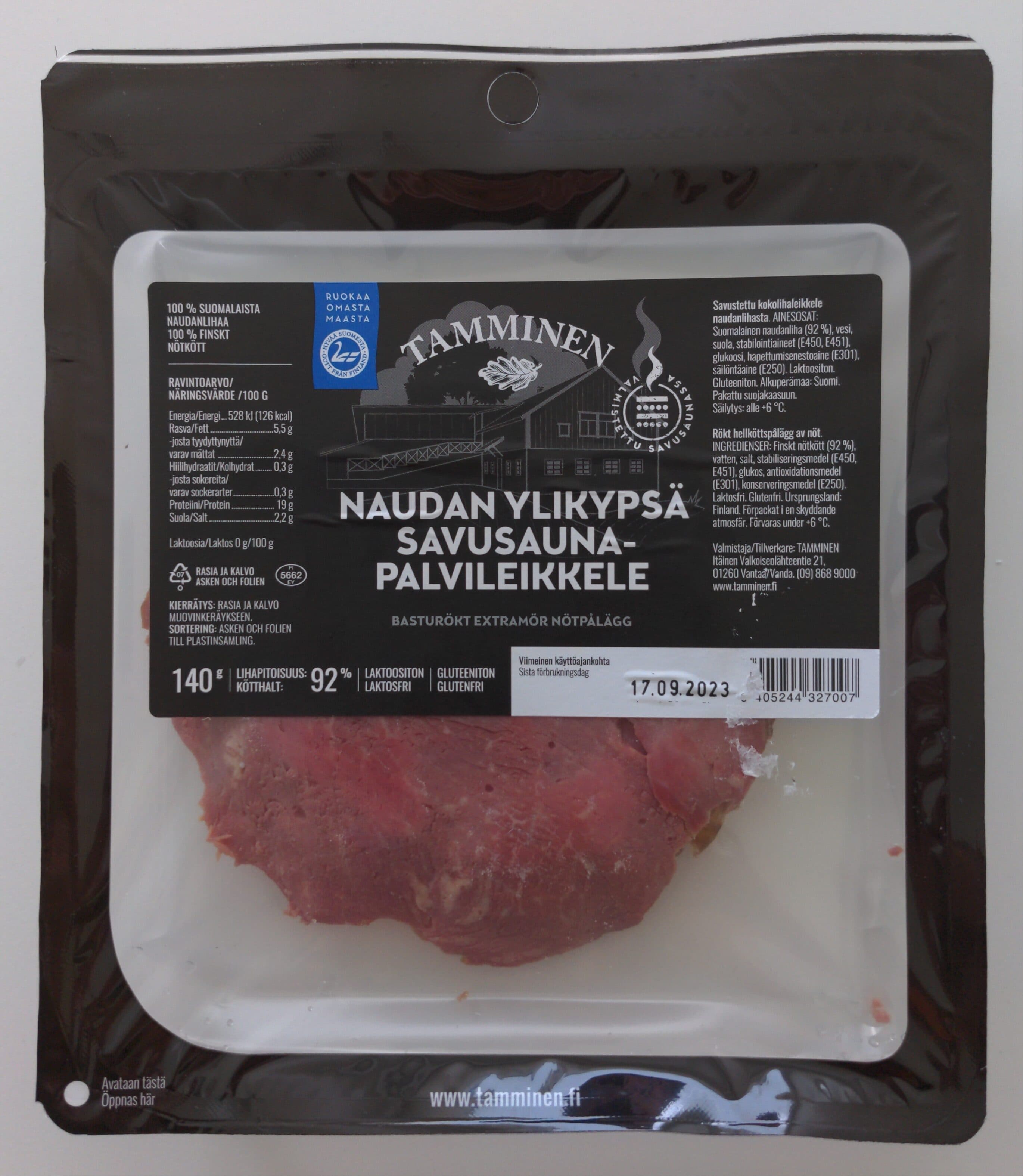 Tamminen Naudan Ylikypsä Savusaunapalvileikkele packshot