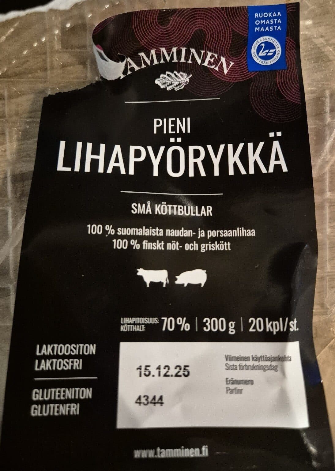 Tamminen Pieni Lihapyörykkä packshot